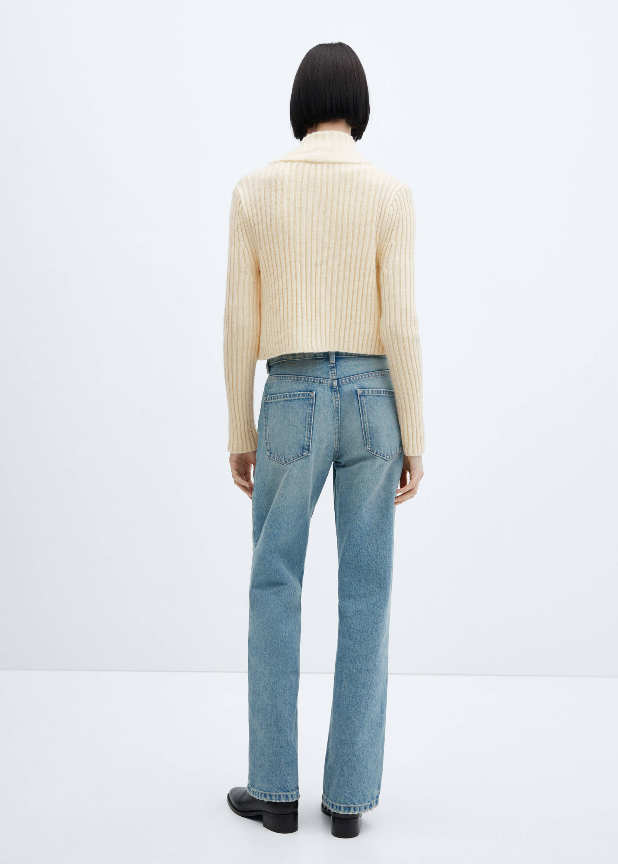 Kort cardigan dragkedja - Artikelns baksida