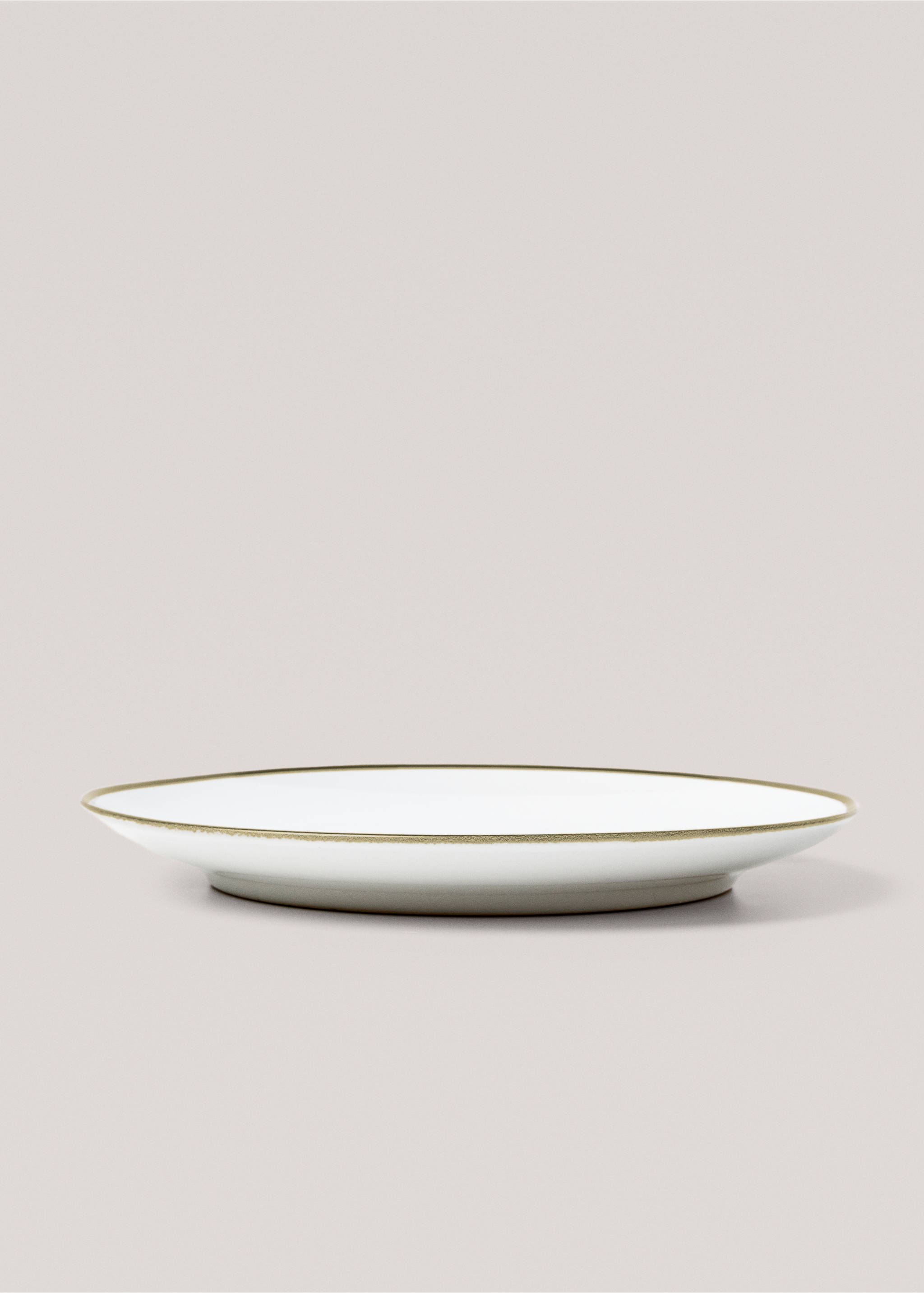 Dessert plate with green rim - Details of the article 1, Green. Ref: 67080483-00.