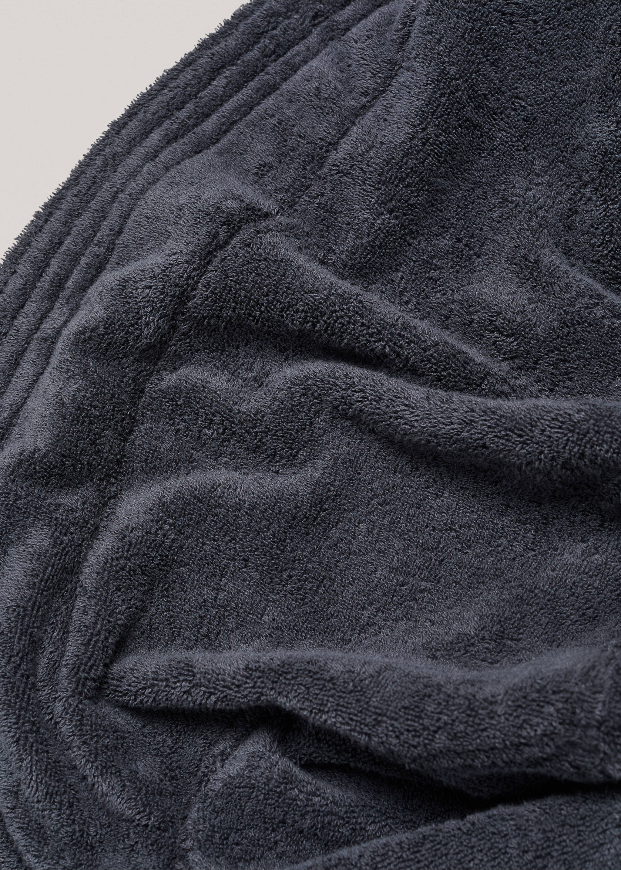 100% cotton bathrobe - Details of the article 2, Dark Navy. Ref: 67080486-00.