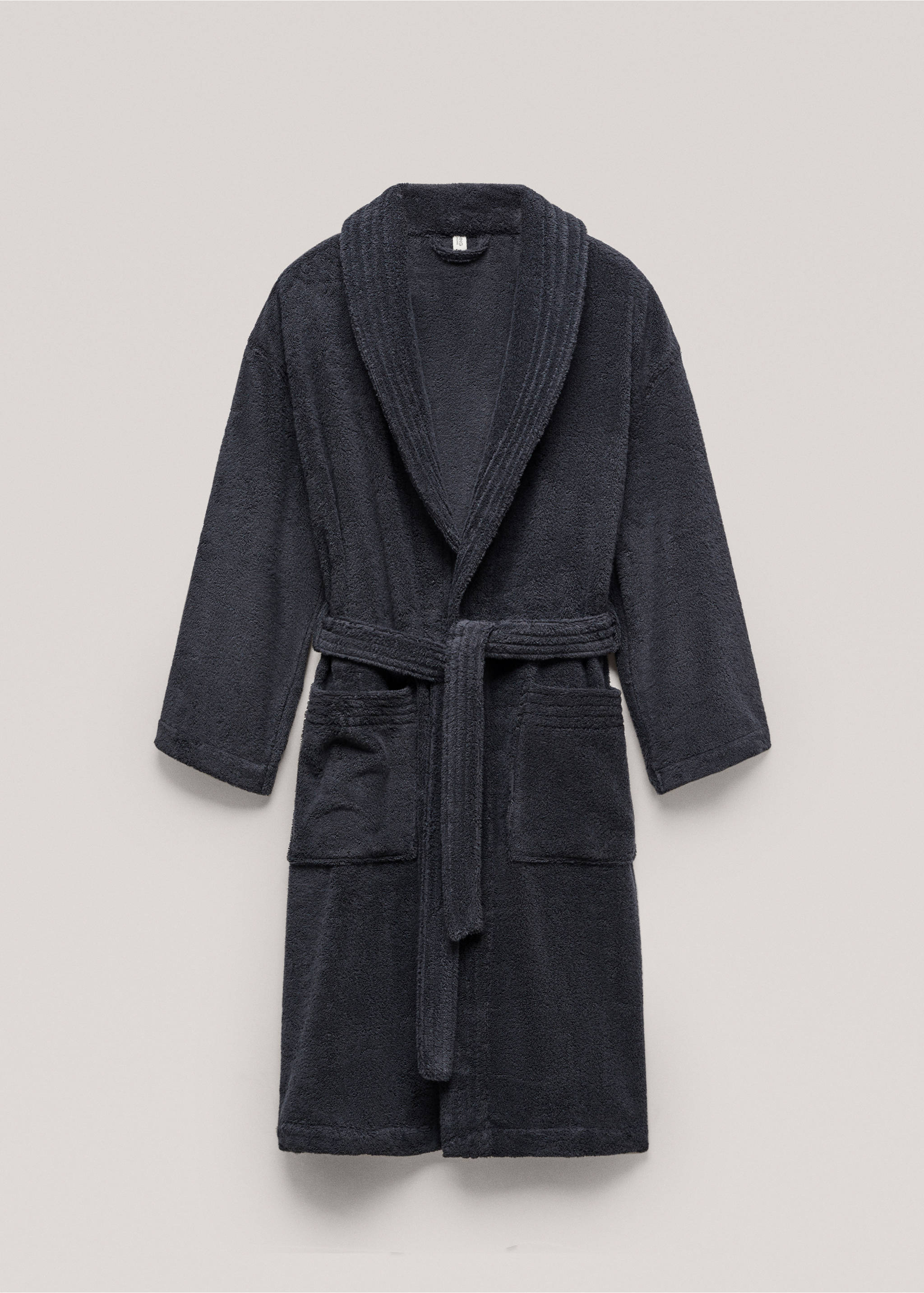100% cotton bathrobe - Article without model, Dark Navy. Ref: 67080486-00.