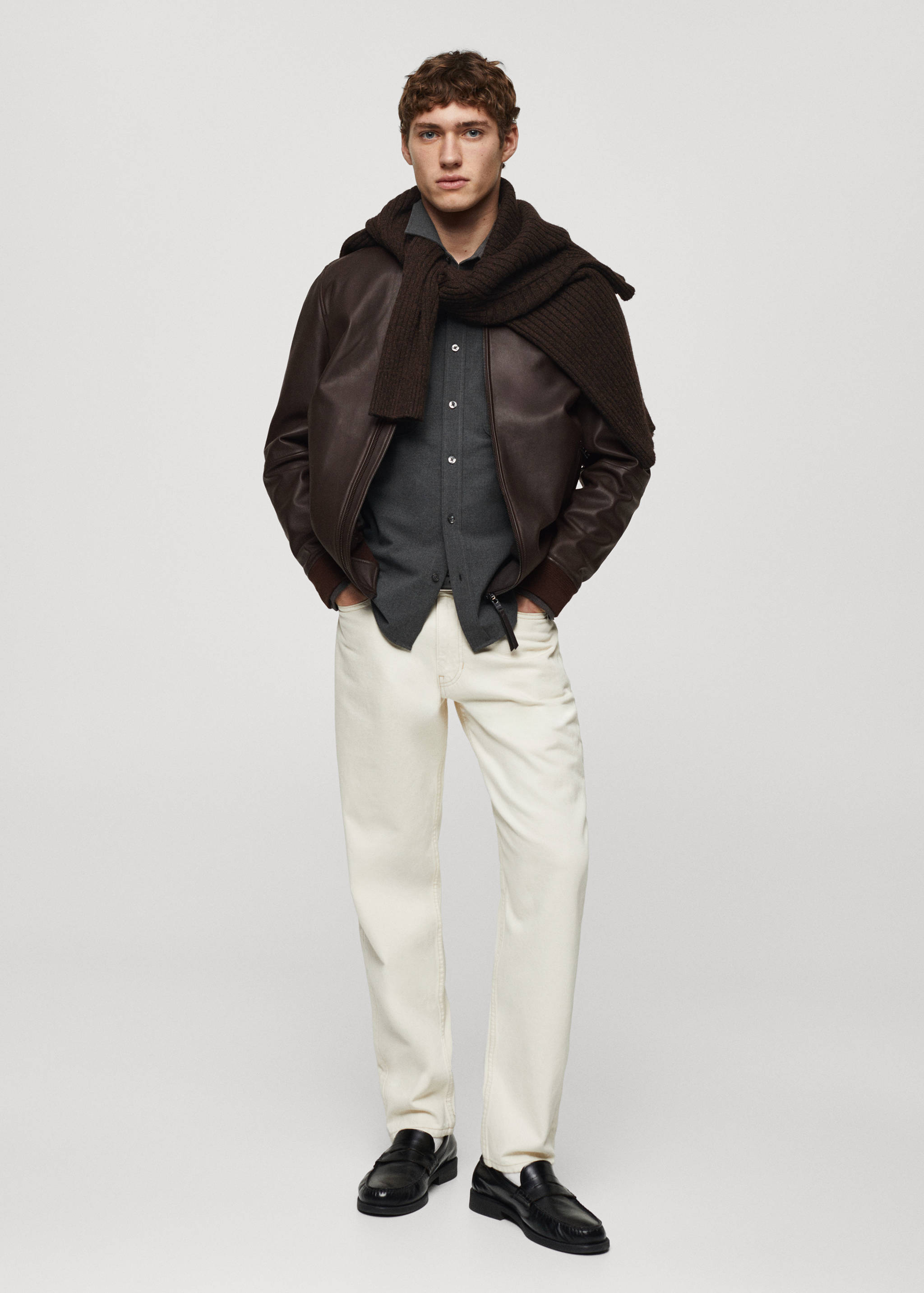 Jacke aus 100 % Nappaleder - Allgemeine Ansicht