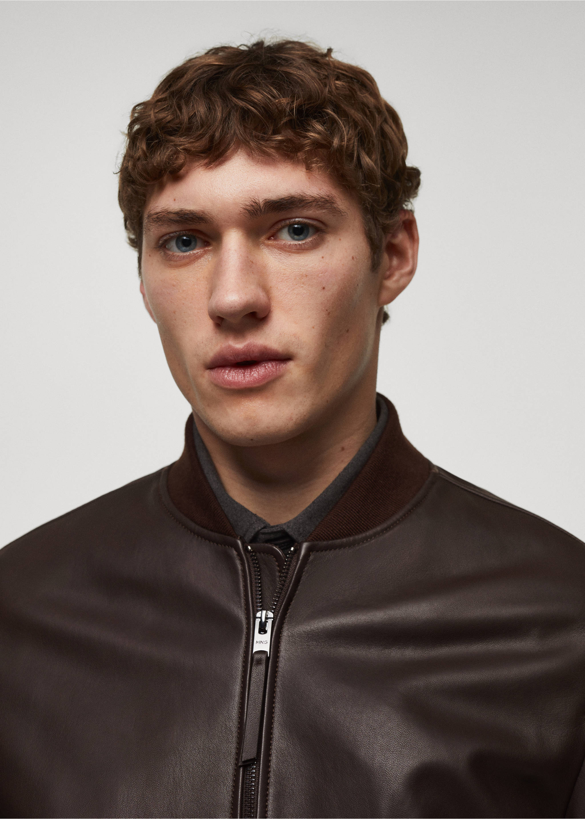 100% nappa leather jacket - Details of the article 1, Chocolate. Ref: 67080618-00.