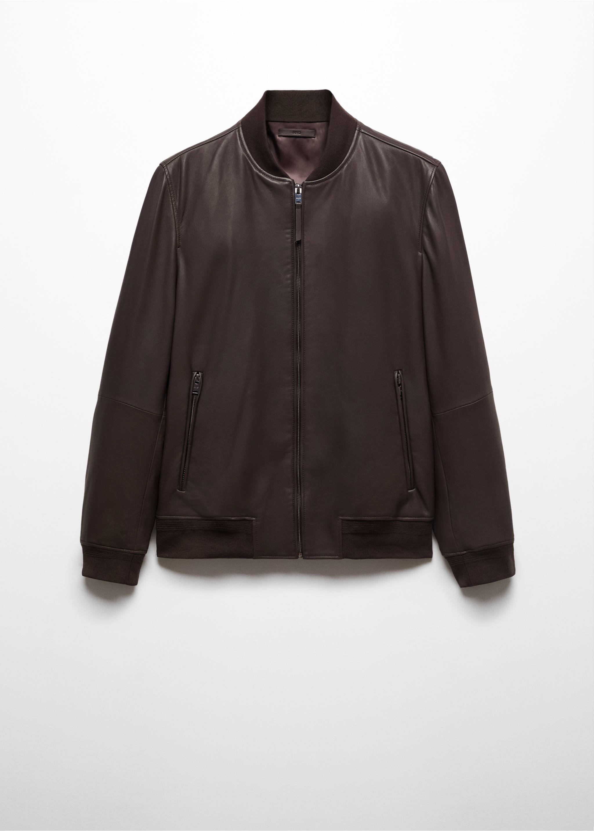 100% nappa leather jacket - Article without model, Chocolate. Ref: 67080618-00.