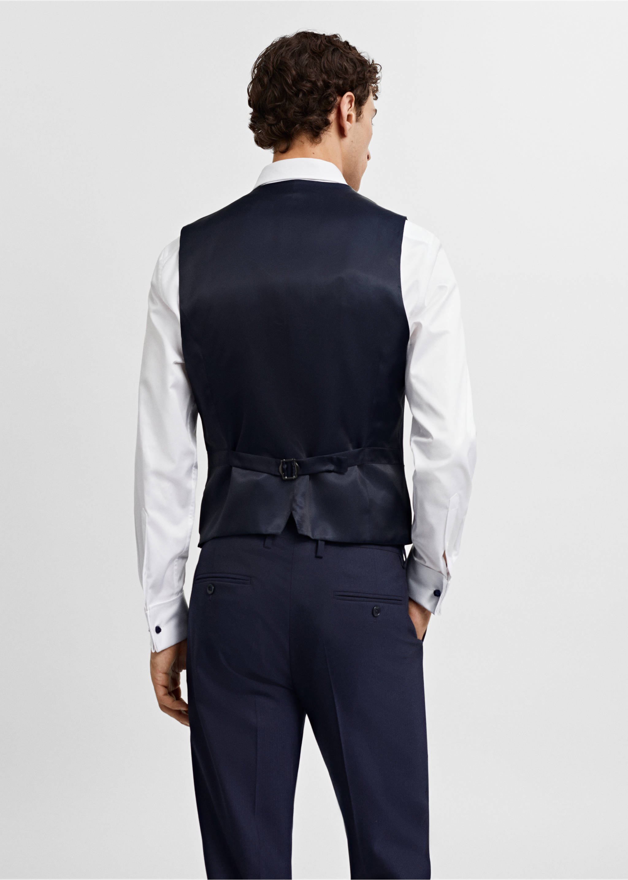 Armilla vestir slim fit - Revers de l'article, Blau marí. Ref: 67080619-00.