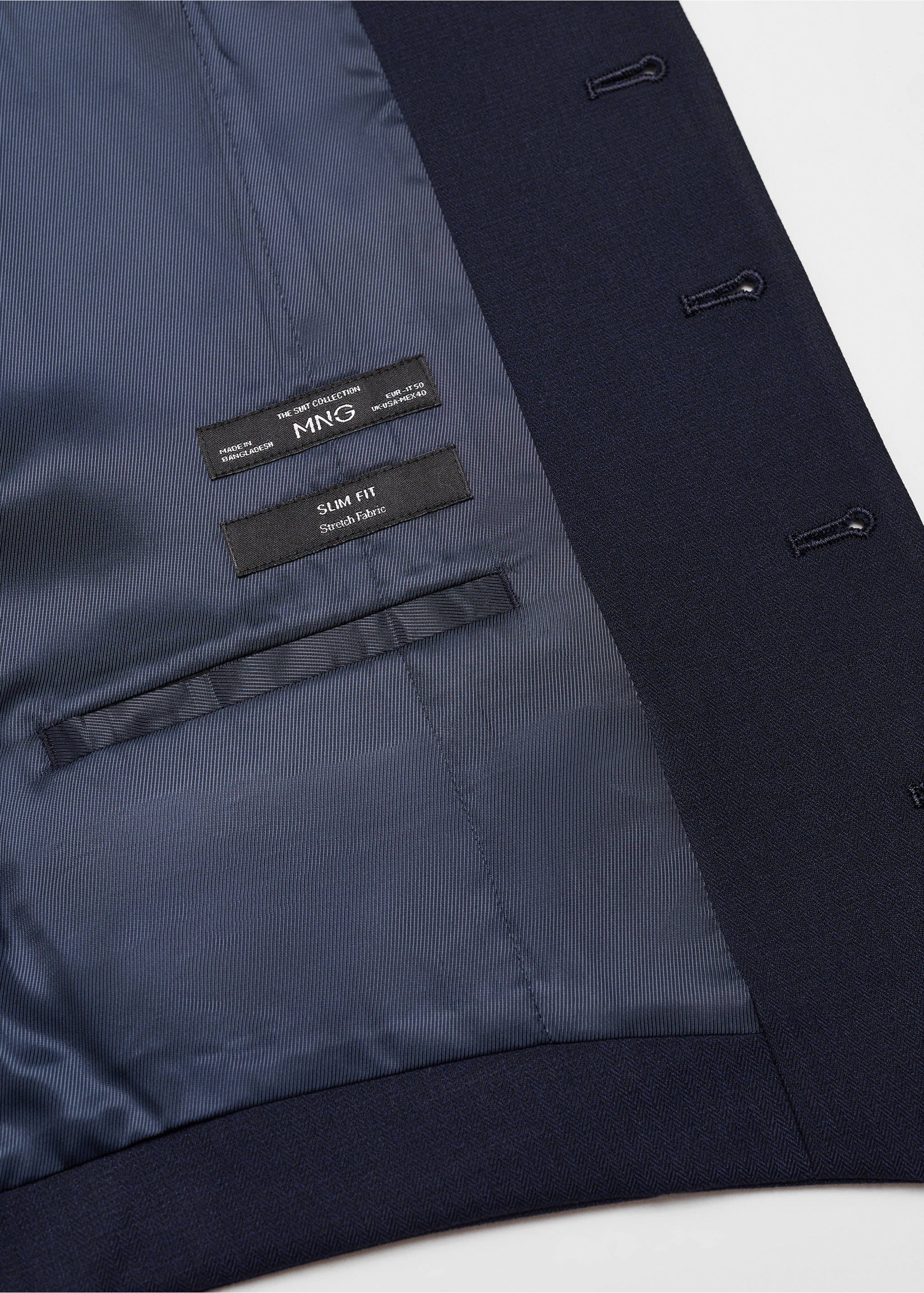 Armilla vestir slim fit - Detall de l'article 8, Blau marí. Ref: 67080619-00.