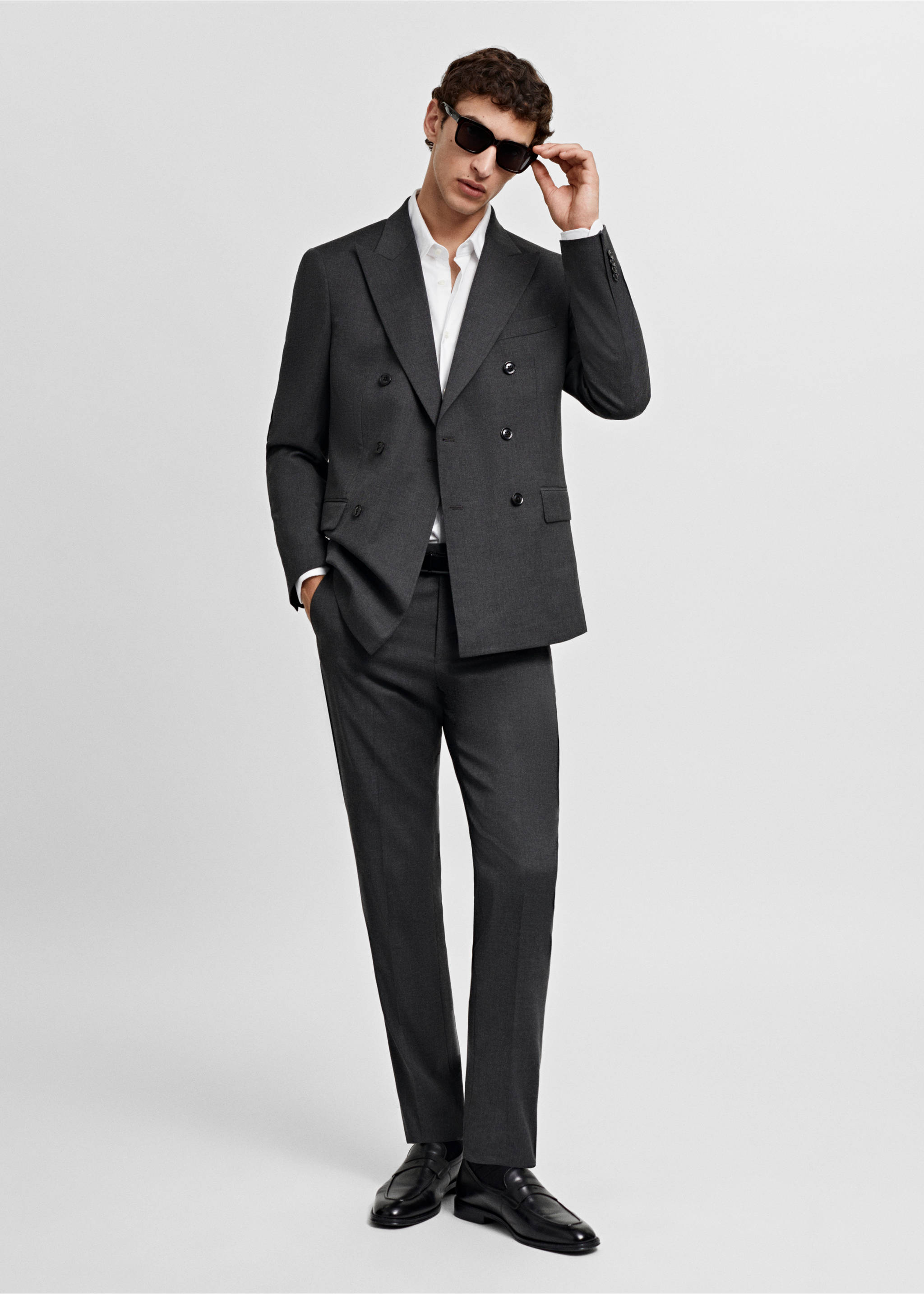 Regular-fit structured suit shirt - General plane, White. Ref: 67080622-00.