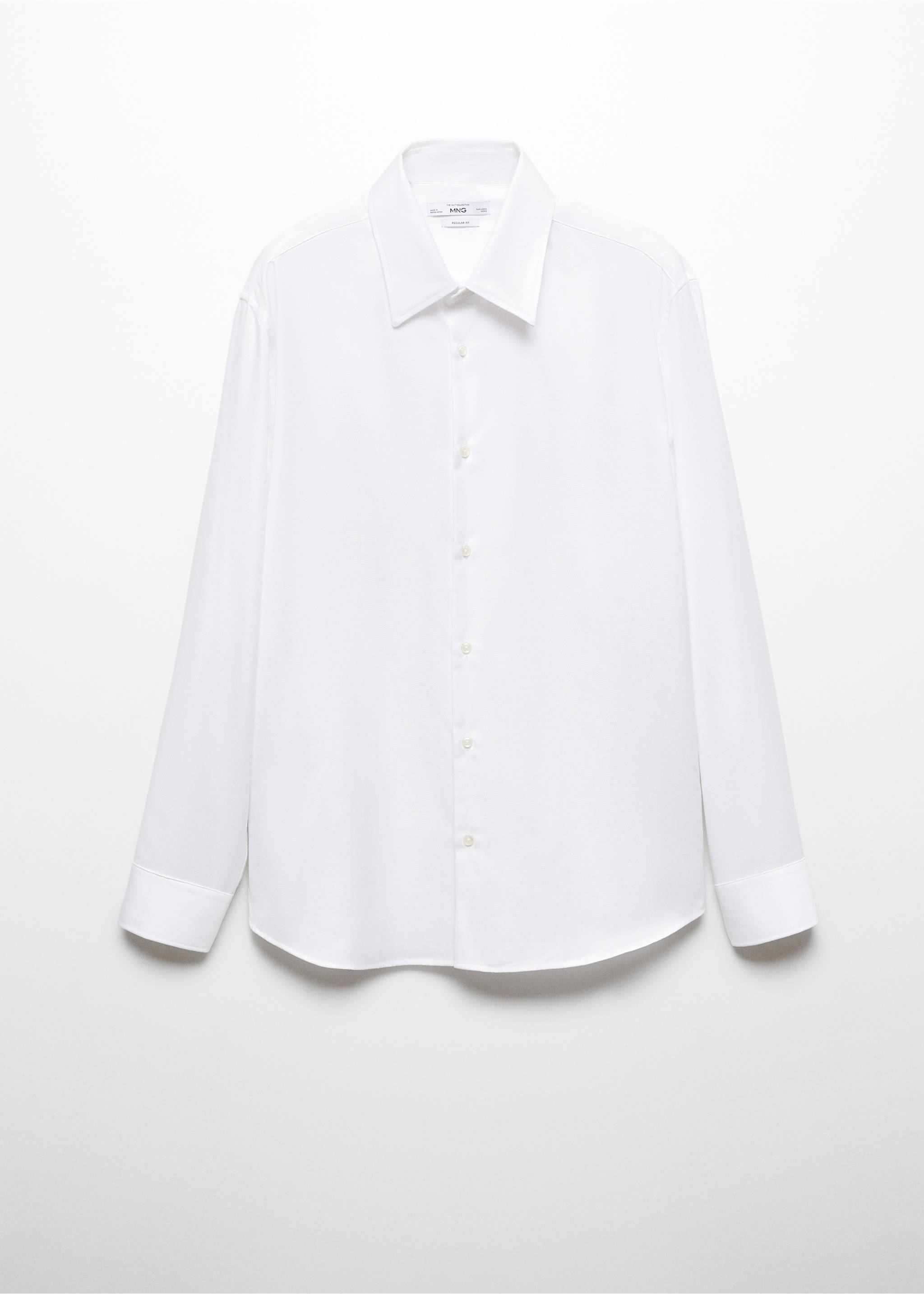 Regular-fit structured suit shirt - Article without model, White. Ref: 67080622-00.