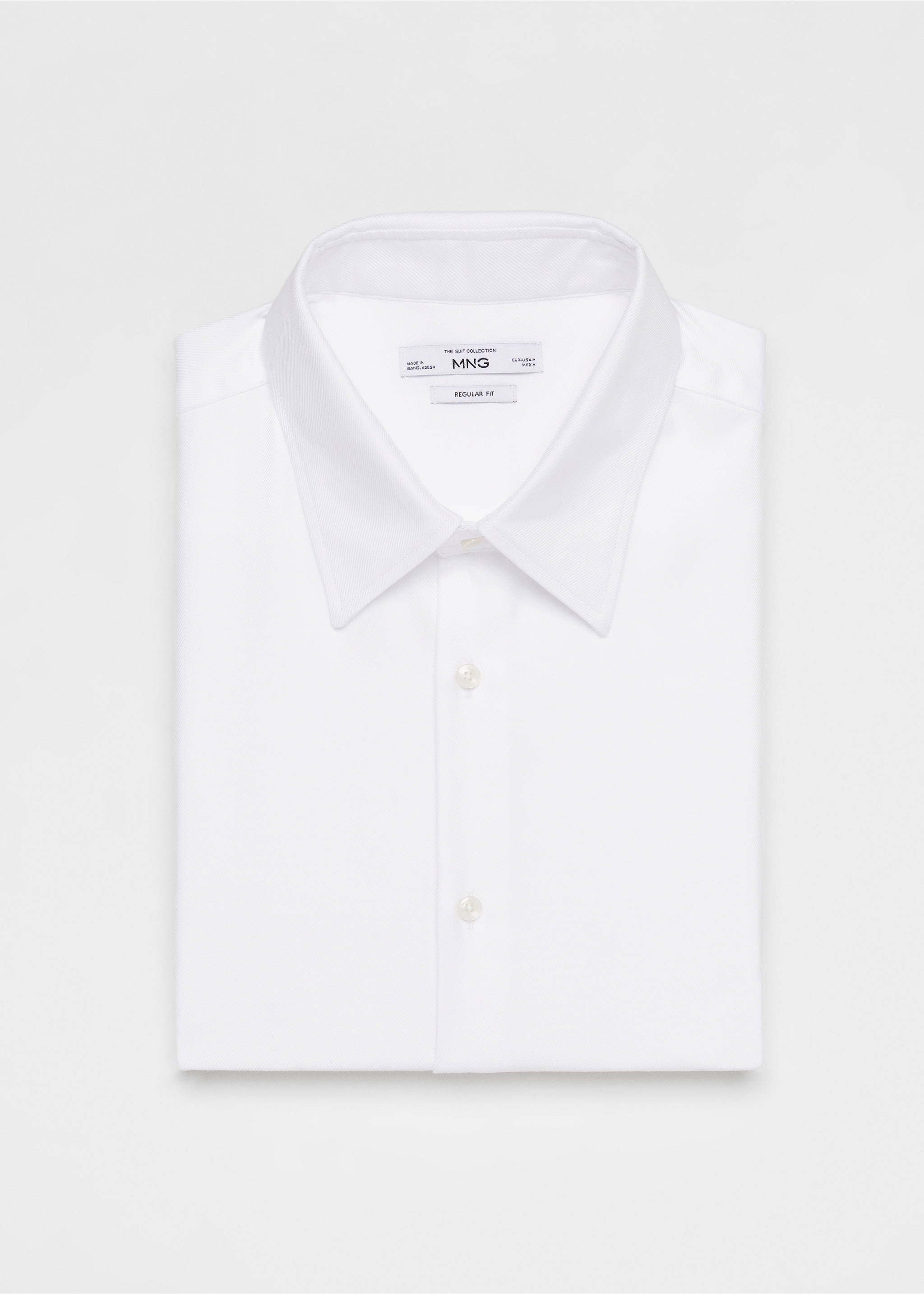 Regular-fit structured suit shirt - Details of the article 8, White. Ref: 67080622-00.