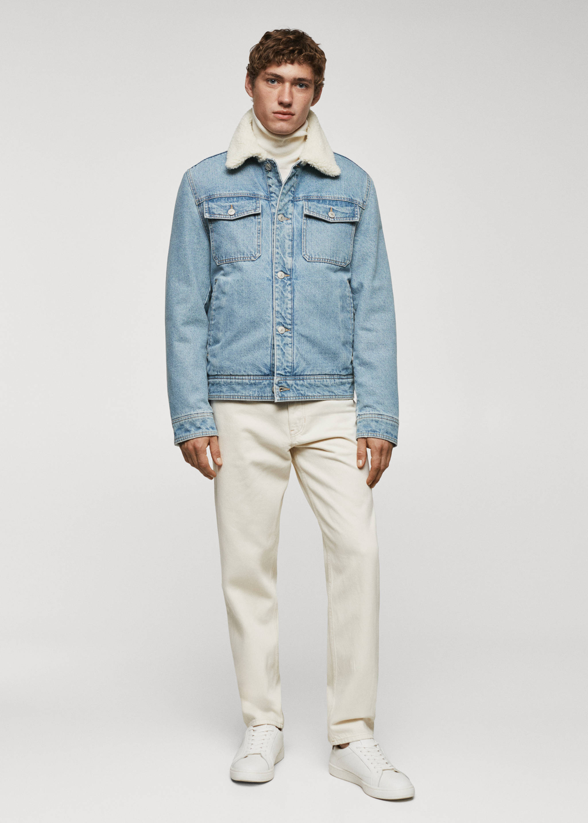 Shearling denim jacket - General plane