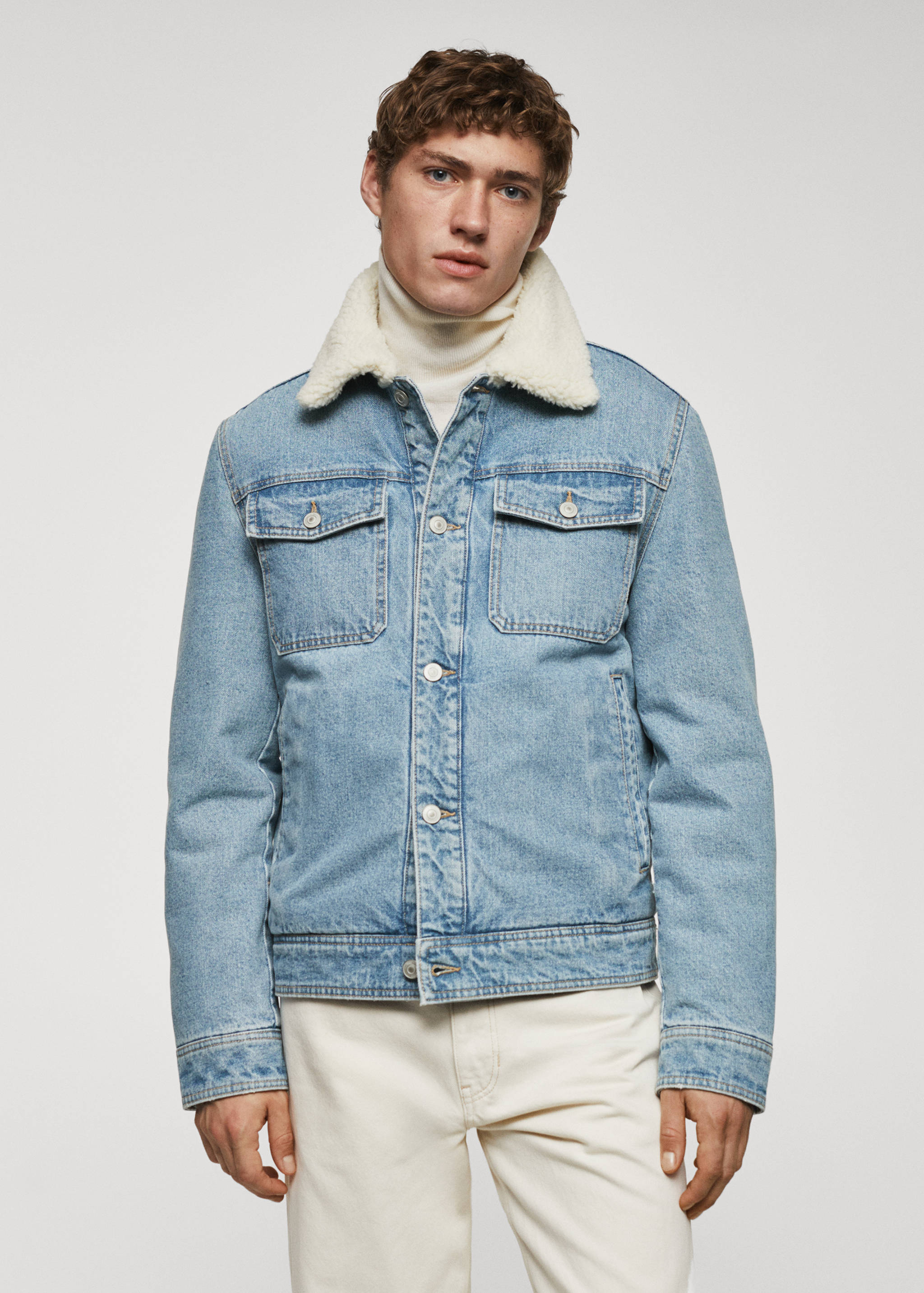 Shearling denim jacket - Medium plane