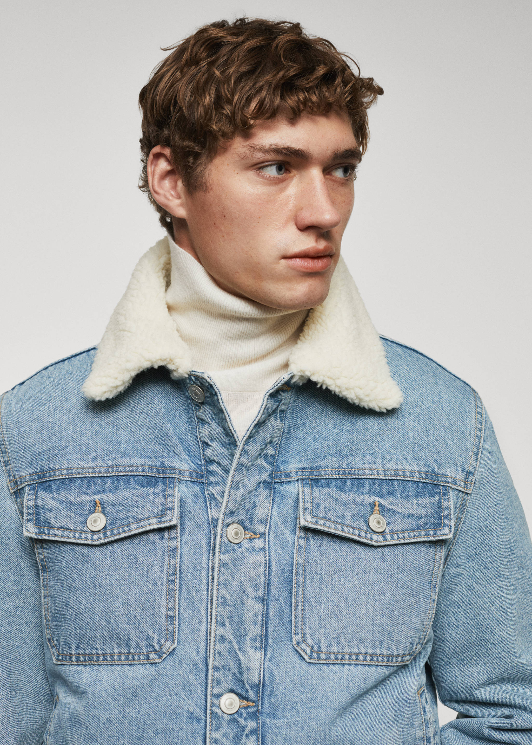 Shearling denim jacket - Details of the article 1