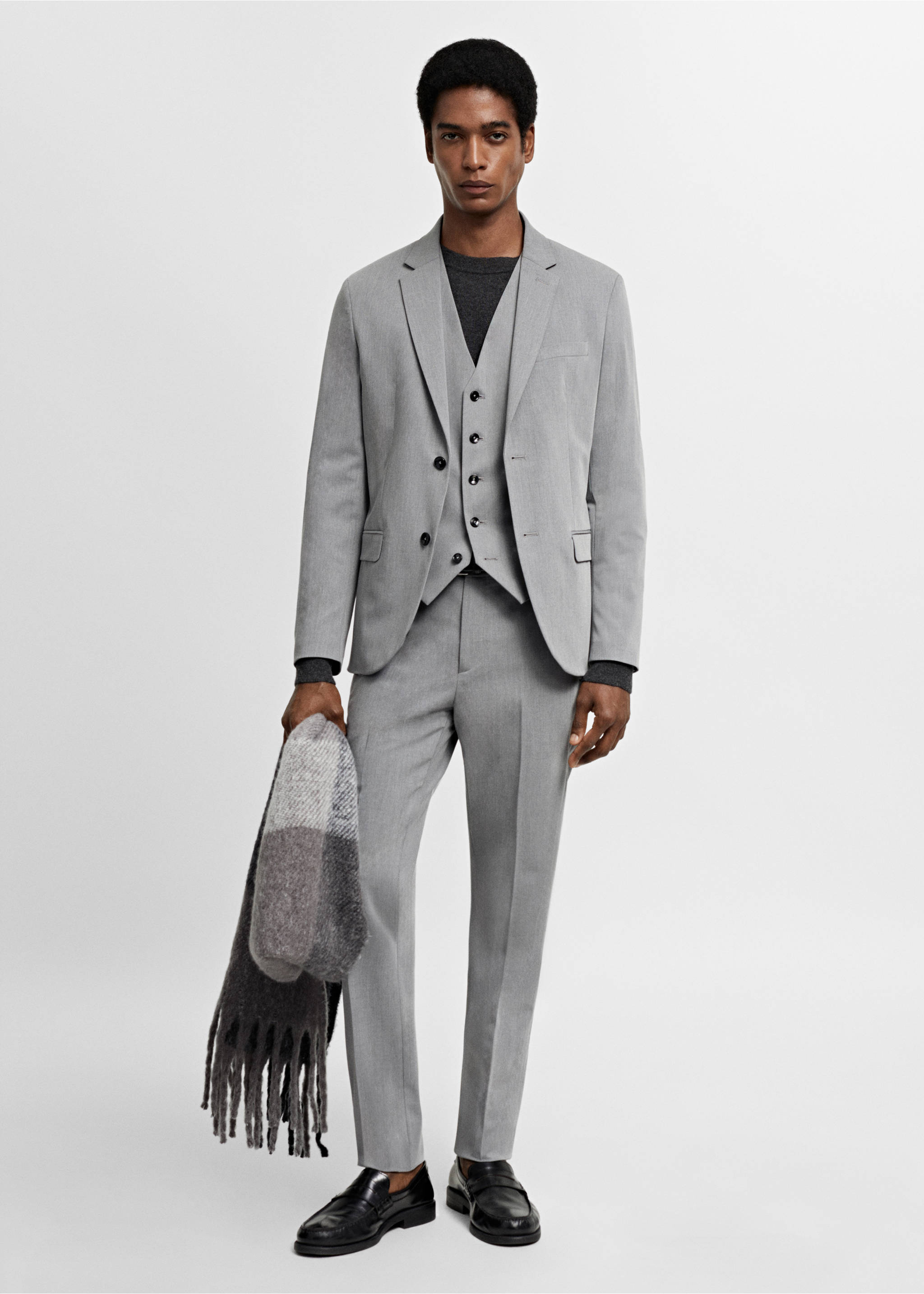 Armilla vestit súper slim fit teixit strech - Pla general, Gris. Ref: 67080624-00.