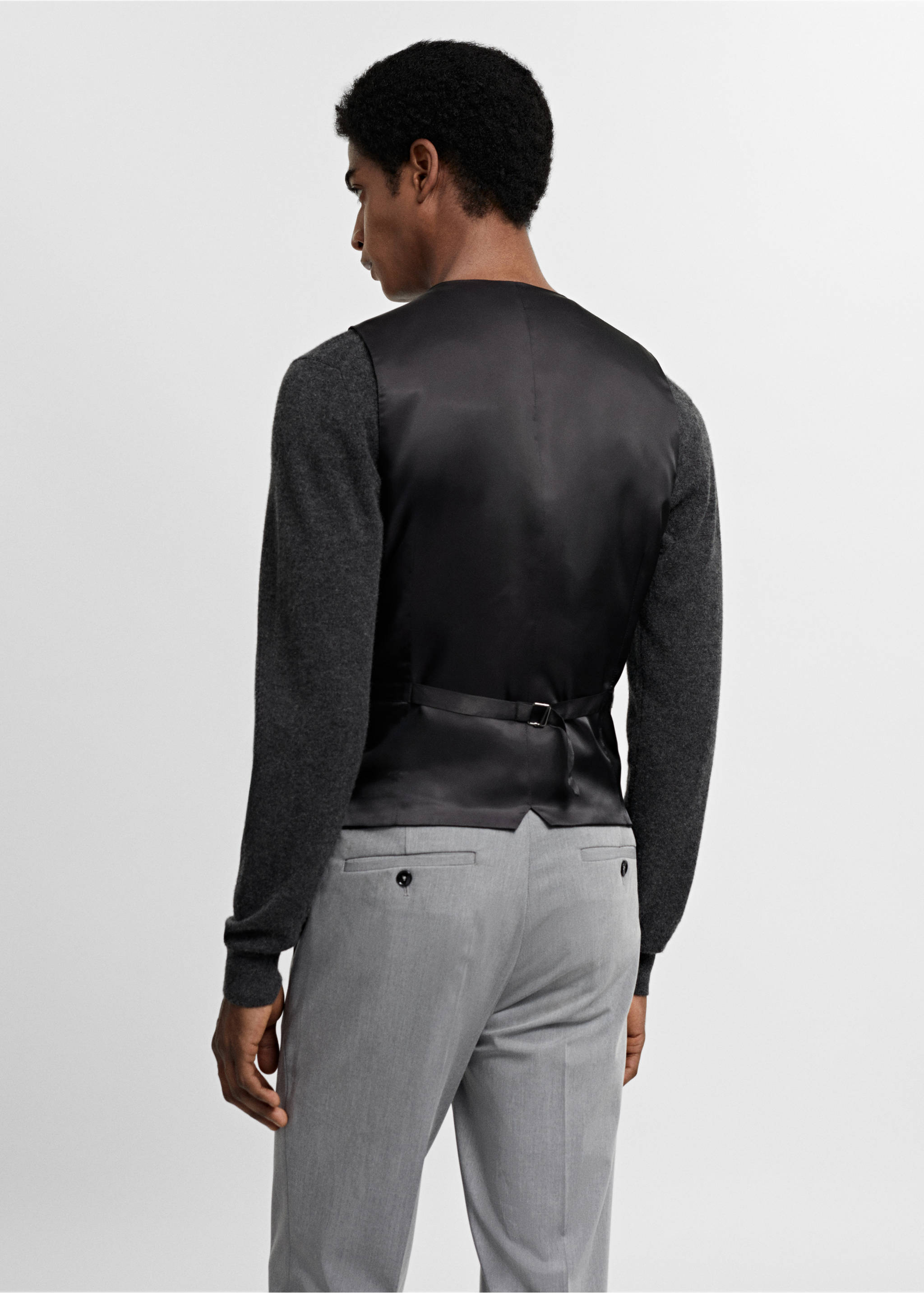 Armilla vestit súper slim fit teixit strech - Revers de l'article, Gris. Ref: 67080624-00.