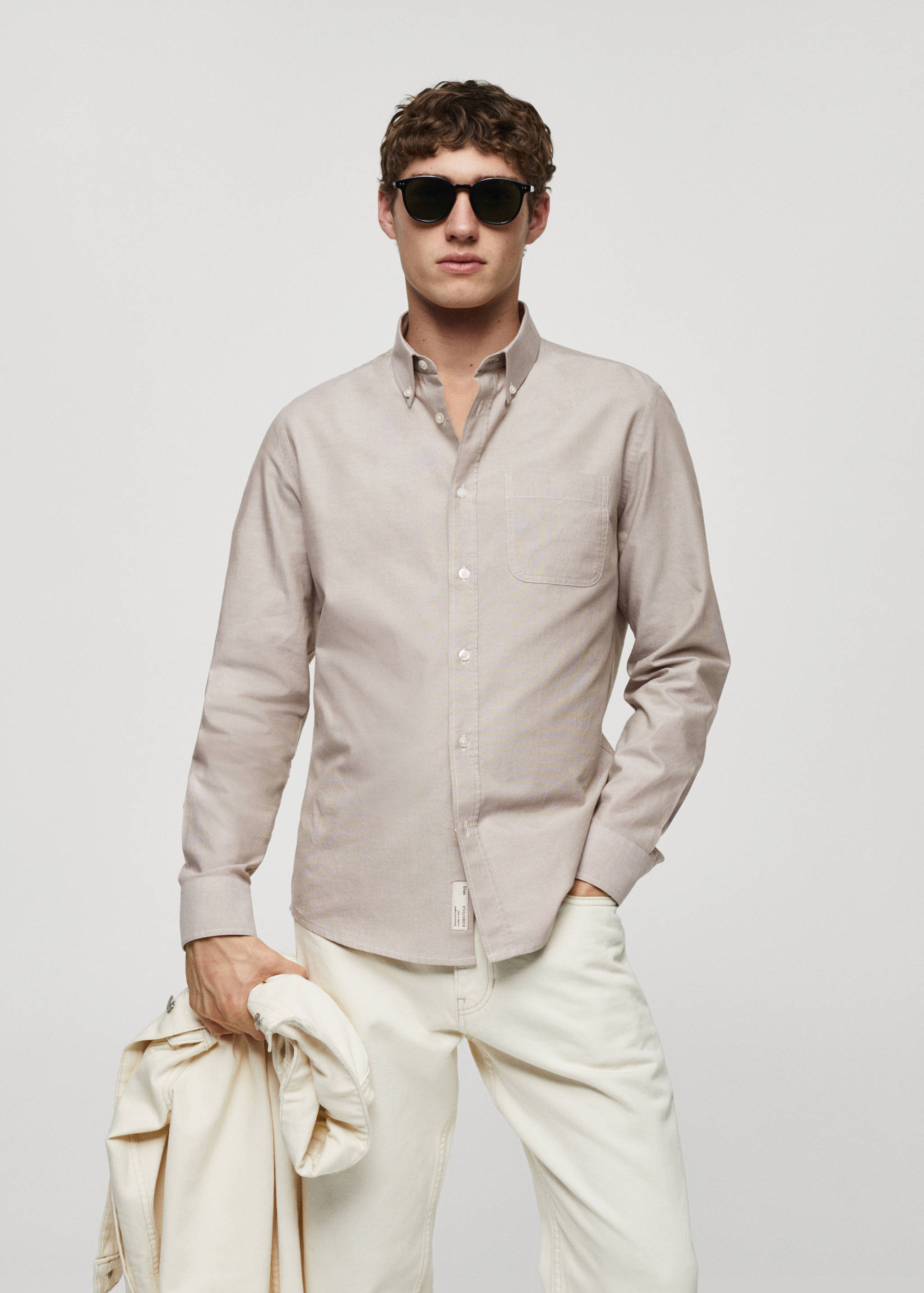 Regular fit Oxford cotton shirt - Medium plane