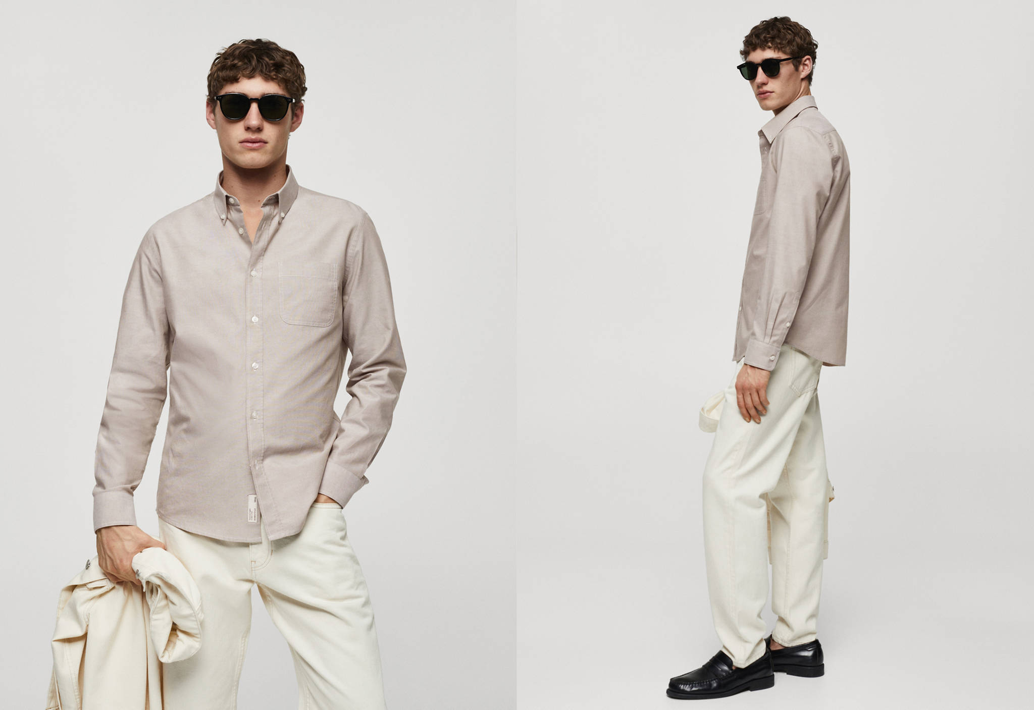 Regular fit Oxford cotton shirt - Panoramic plane