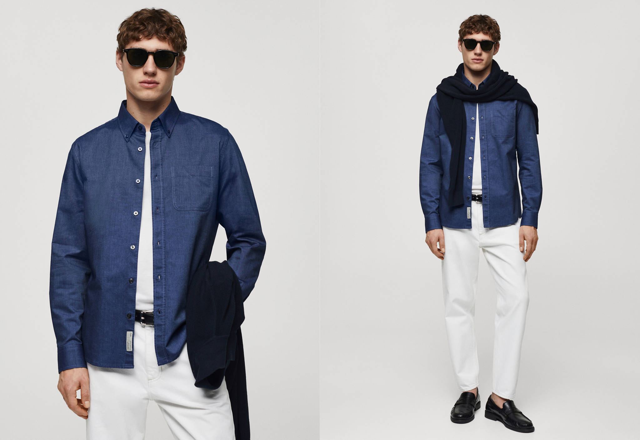 Regular fit Oxford cotton shirt - Panoramic plane