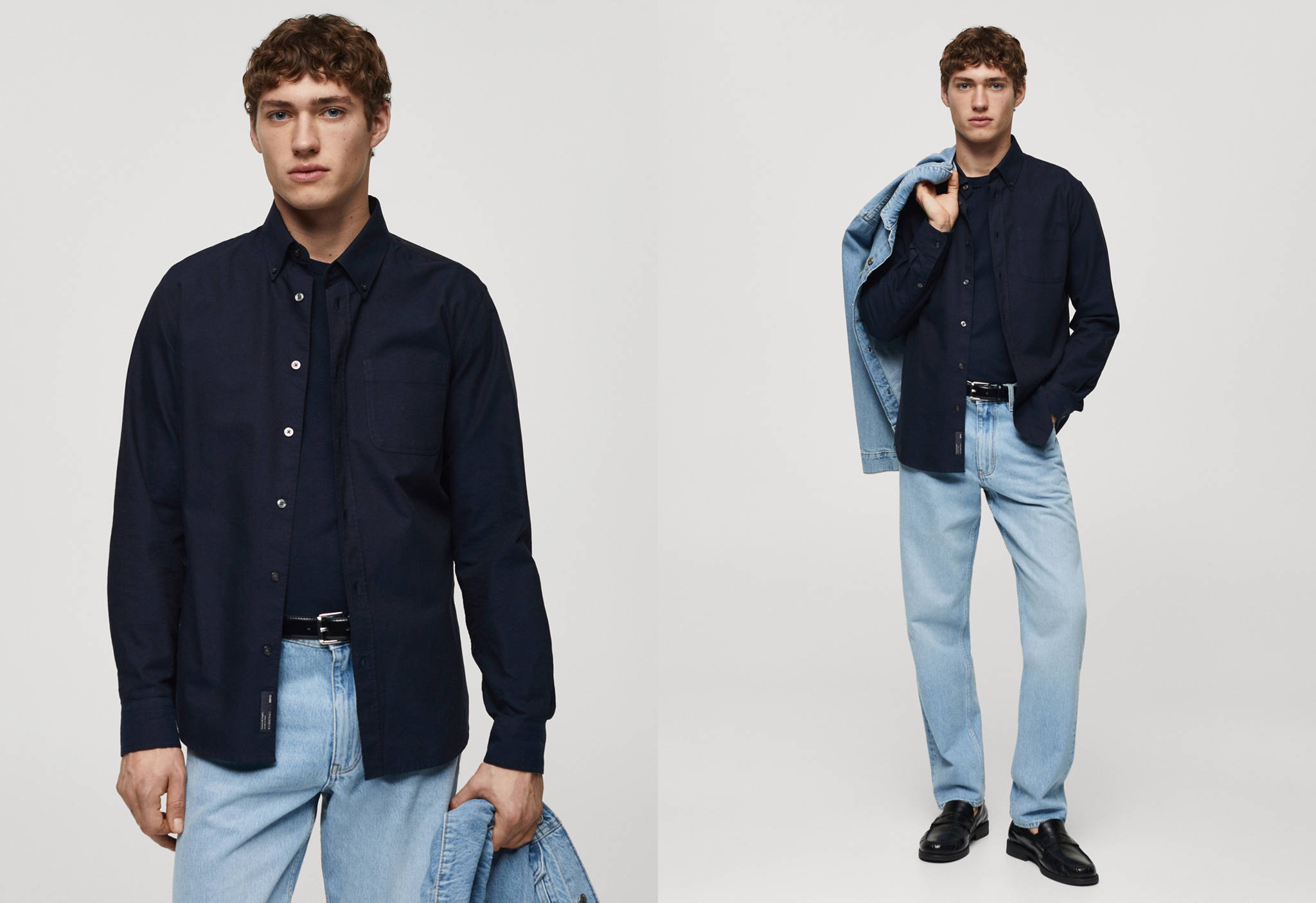 Regular fit Oxford cotton shirt - Panoramic plane