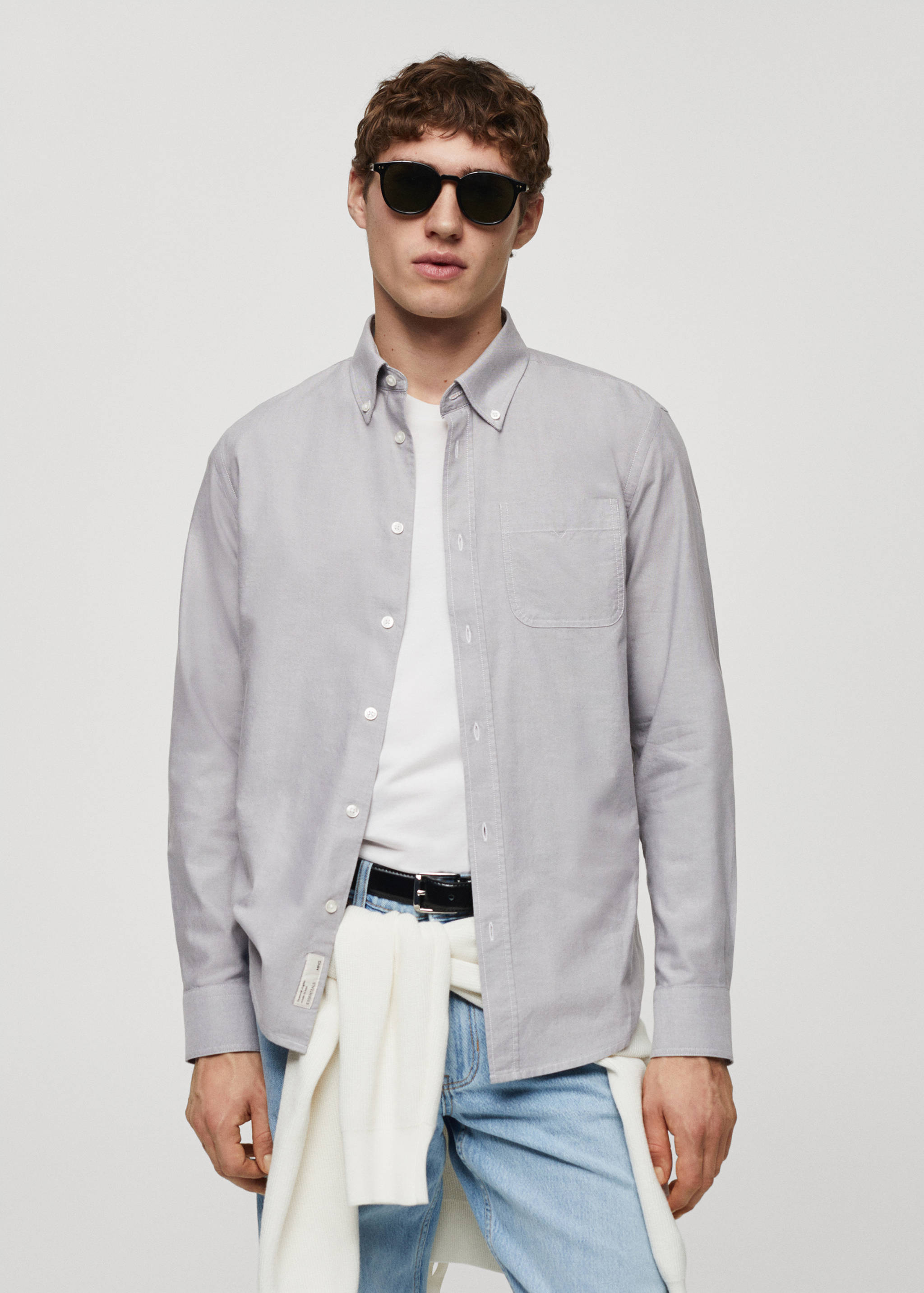 Regular fit Oxford cotton shirt - Medium plane