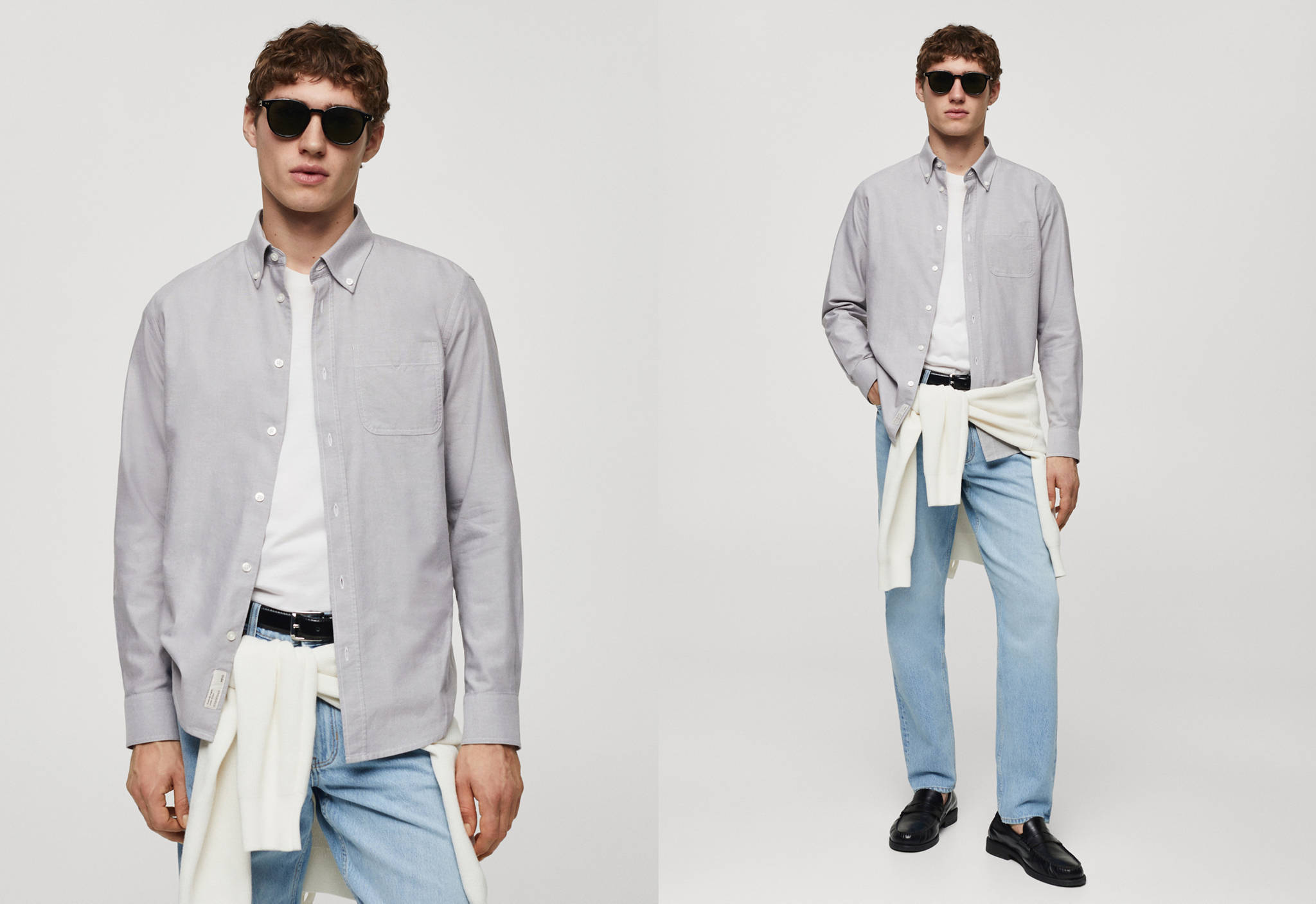 Regular fit Oxford cotton shirt - Panoramic plane