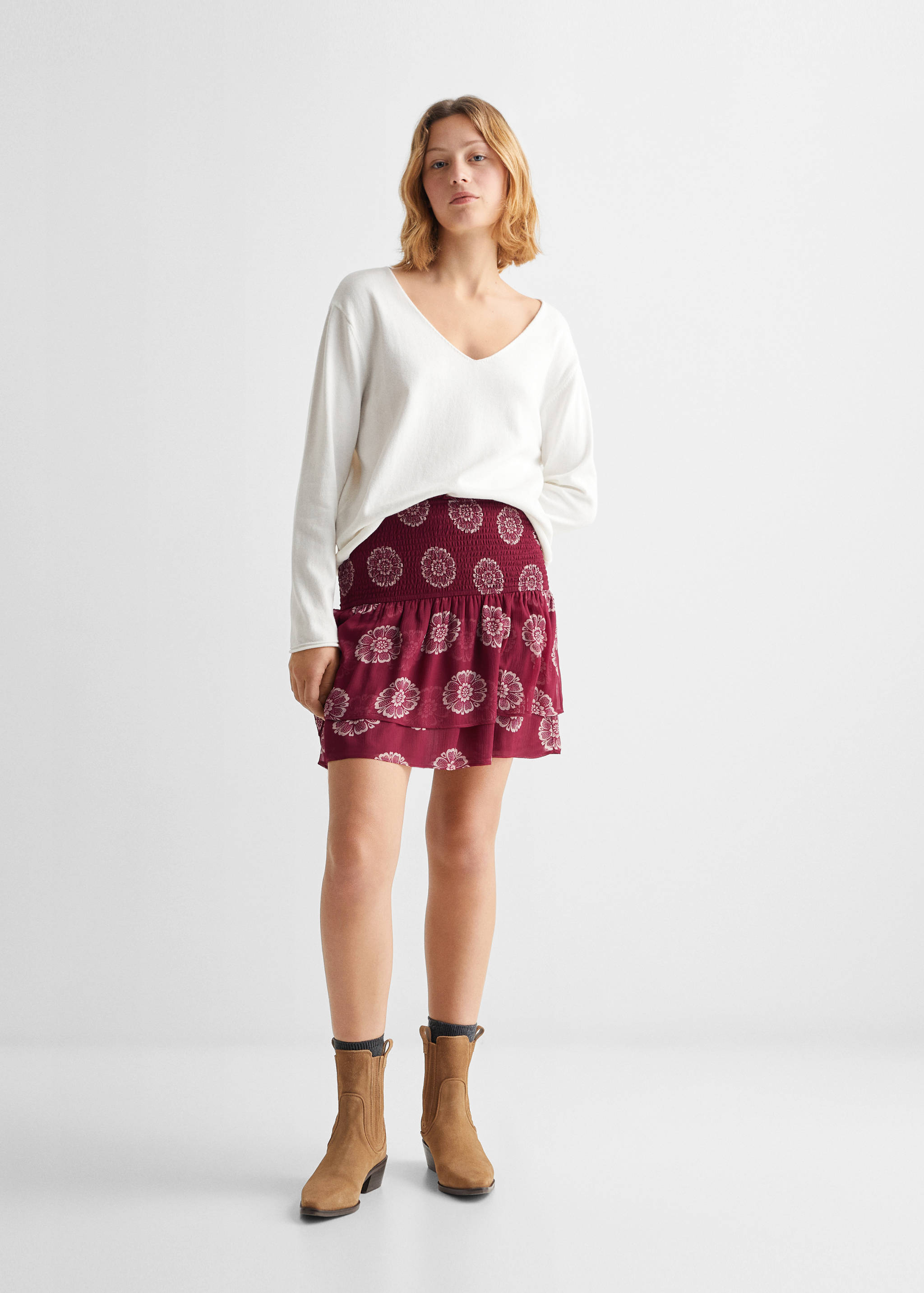 Printed ruffle skirt - General plane