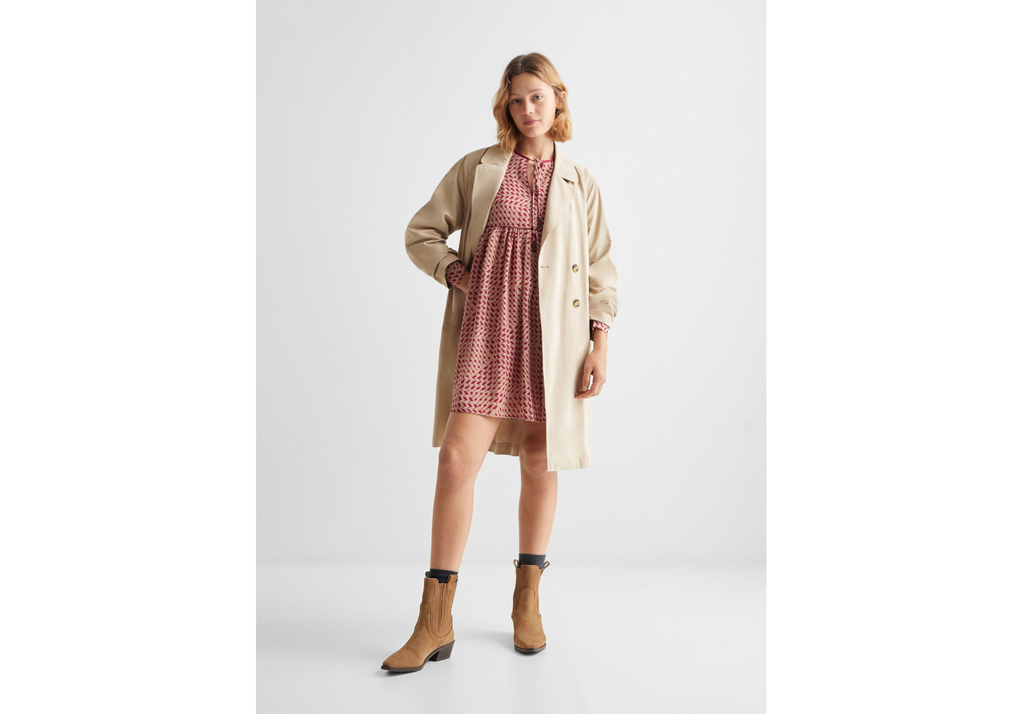 Flowy printed dress - Panoramic plane