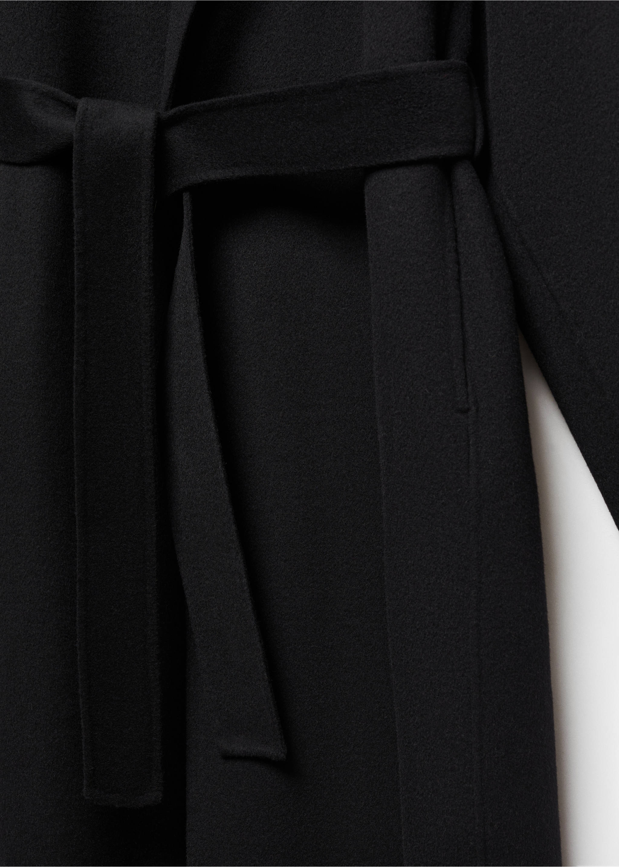 Kabát handmade s páskem - Detail zboží 8, Černá. Ref: 67080643-00.