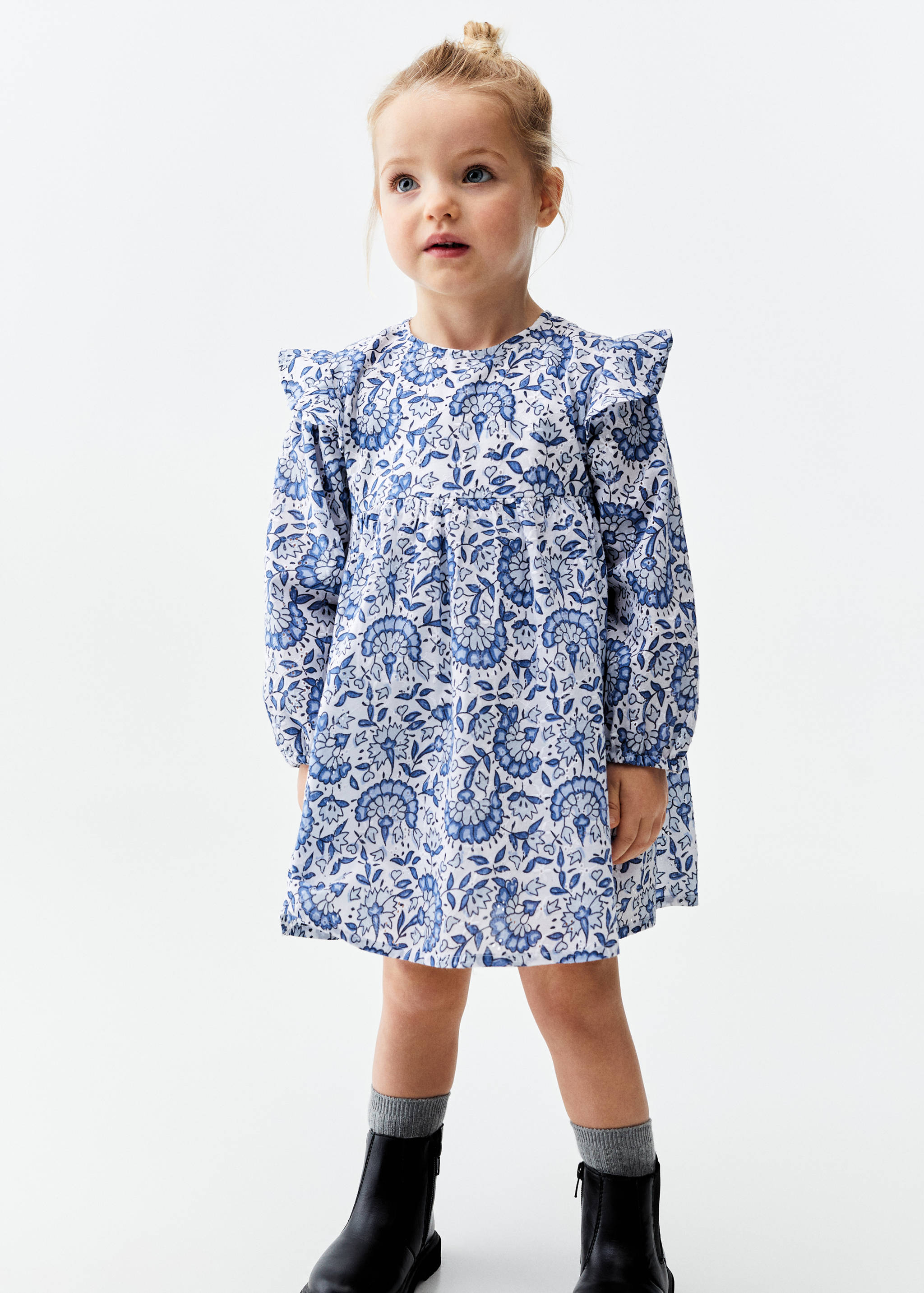 Bedrucktes Baumwollkleid - Mittlere Ansicht