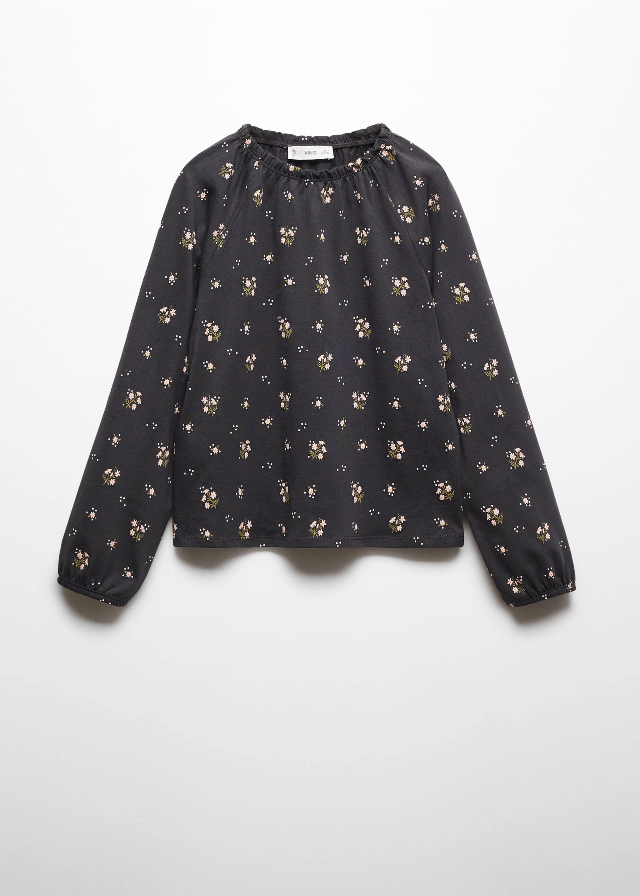 Printed long sleeve t-shirt - Article without model, Charcoal. Ref: 67080662-00.