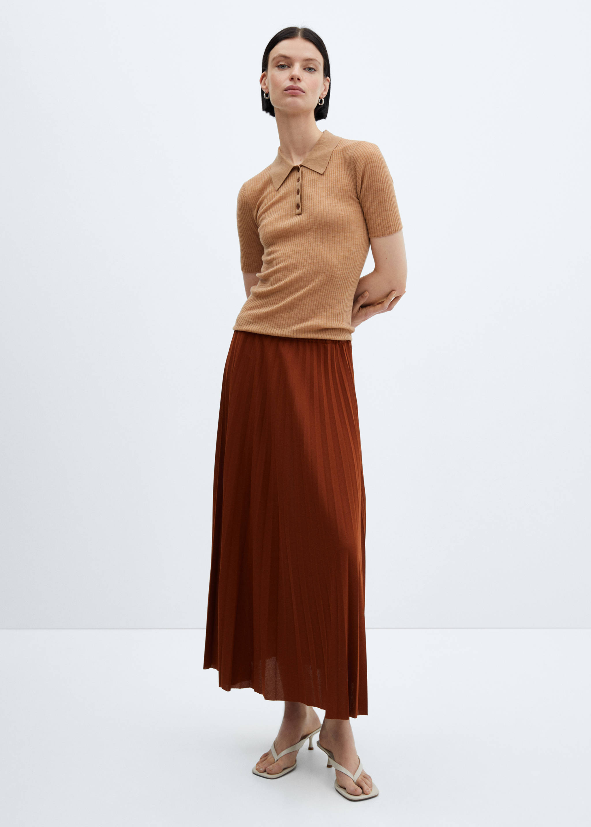 Pleated long skirt - General plane