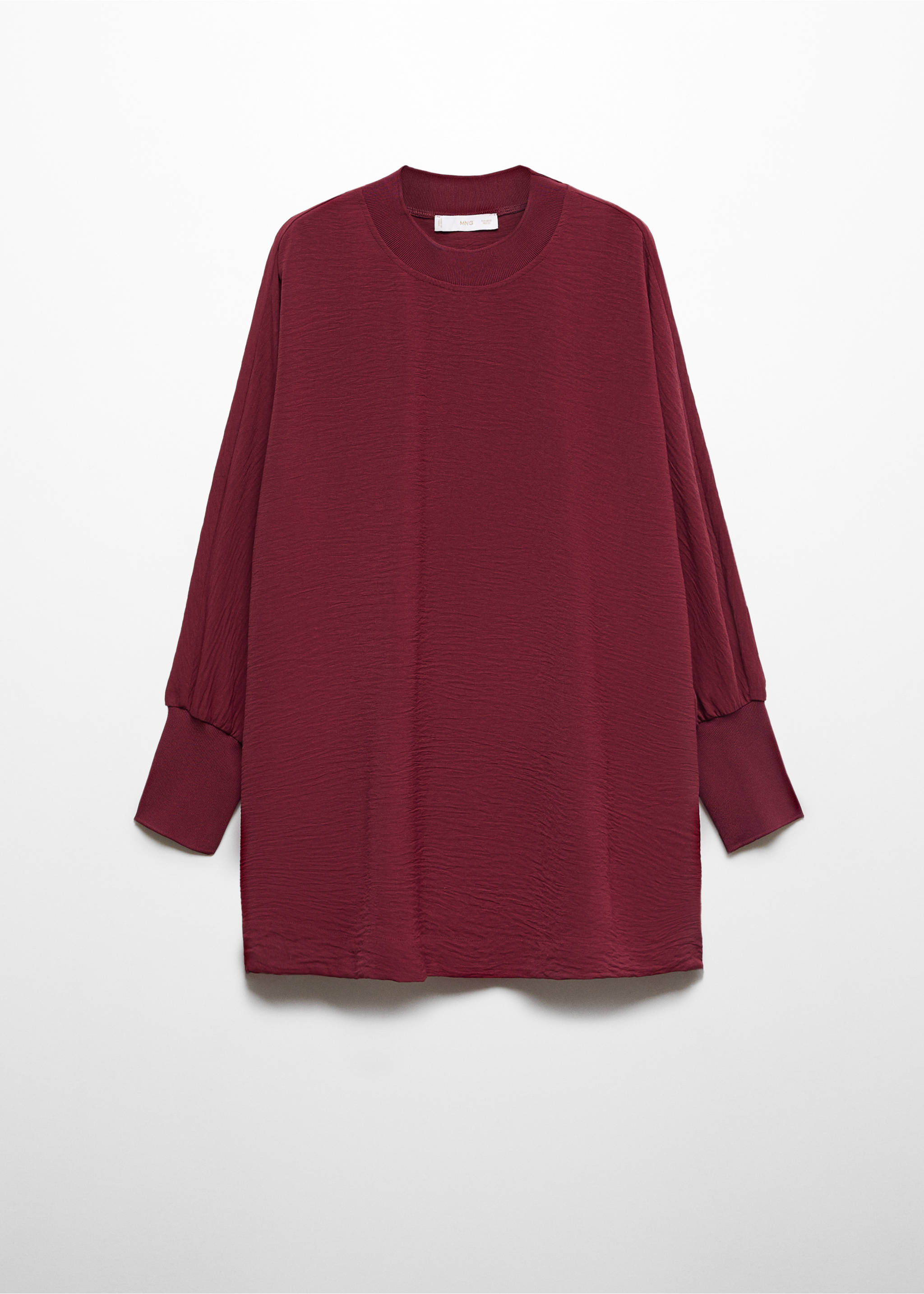 Oversized textured sweatshirt - Article without model, Cherry. Ref: 67080666-00.