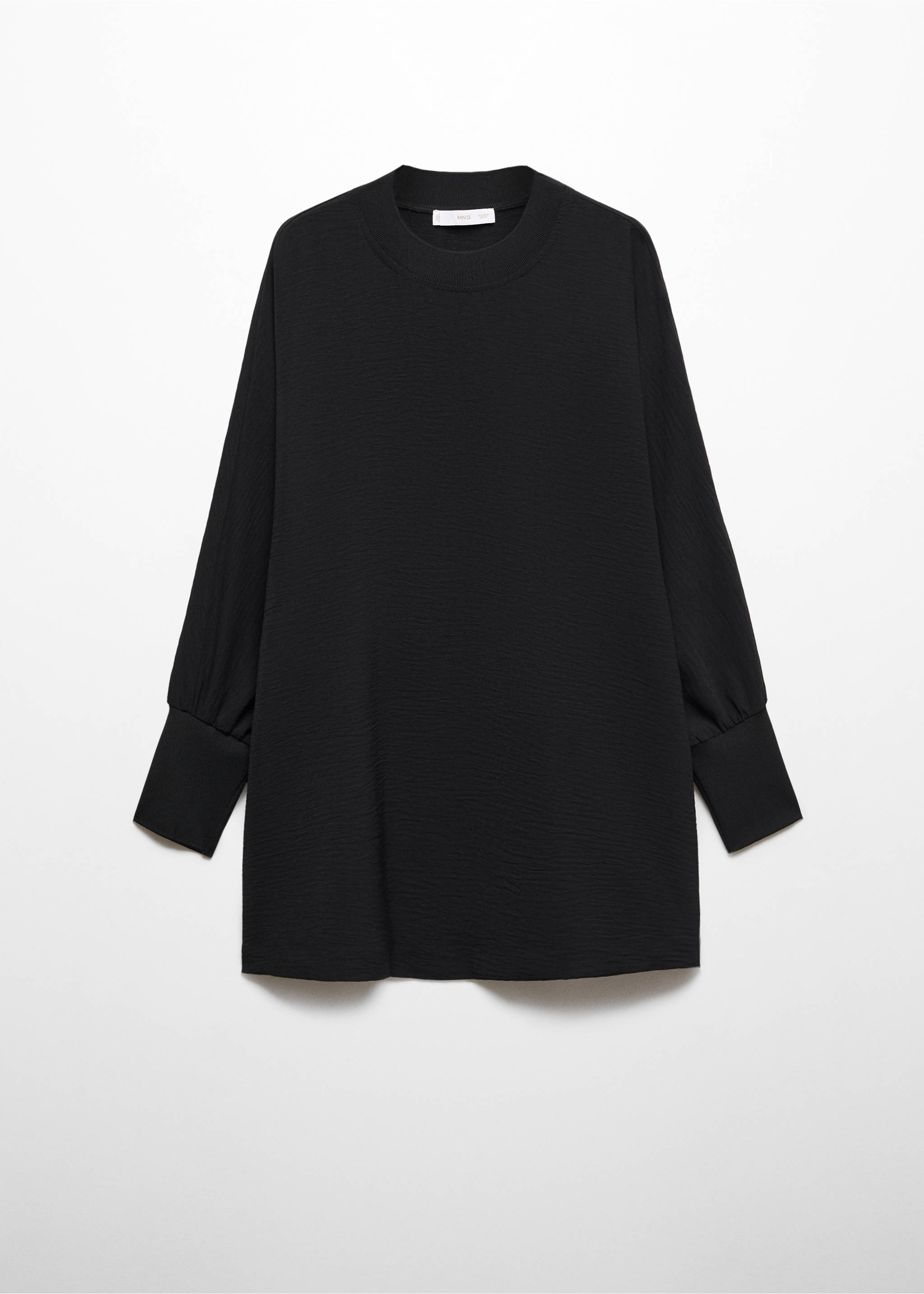 Oversized textured sweatshirt - Article without model, Black. Ref: 67080666-00.