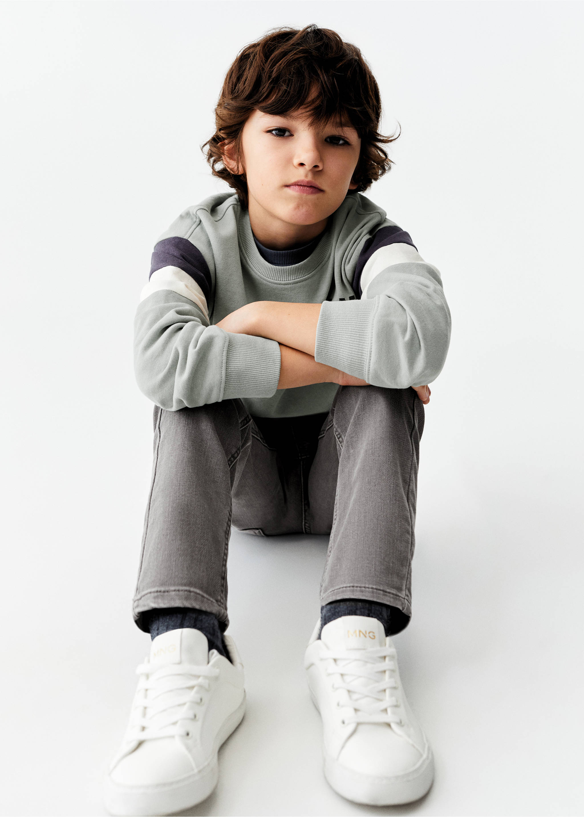 Drawstring waist jeans - Details of the article 2, Denim Grey. Ref: 67080673-00.