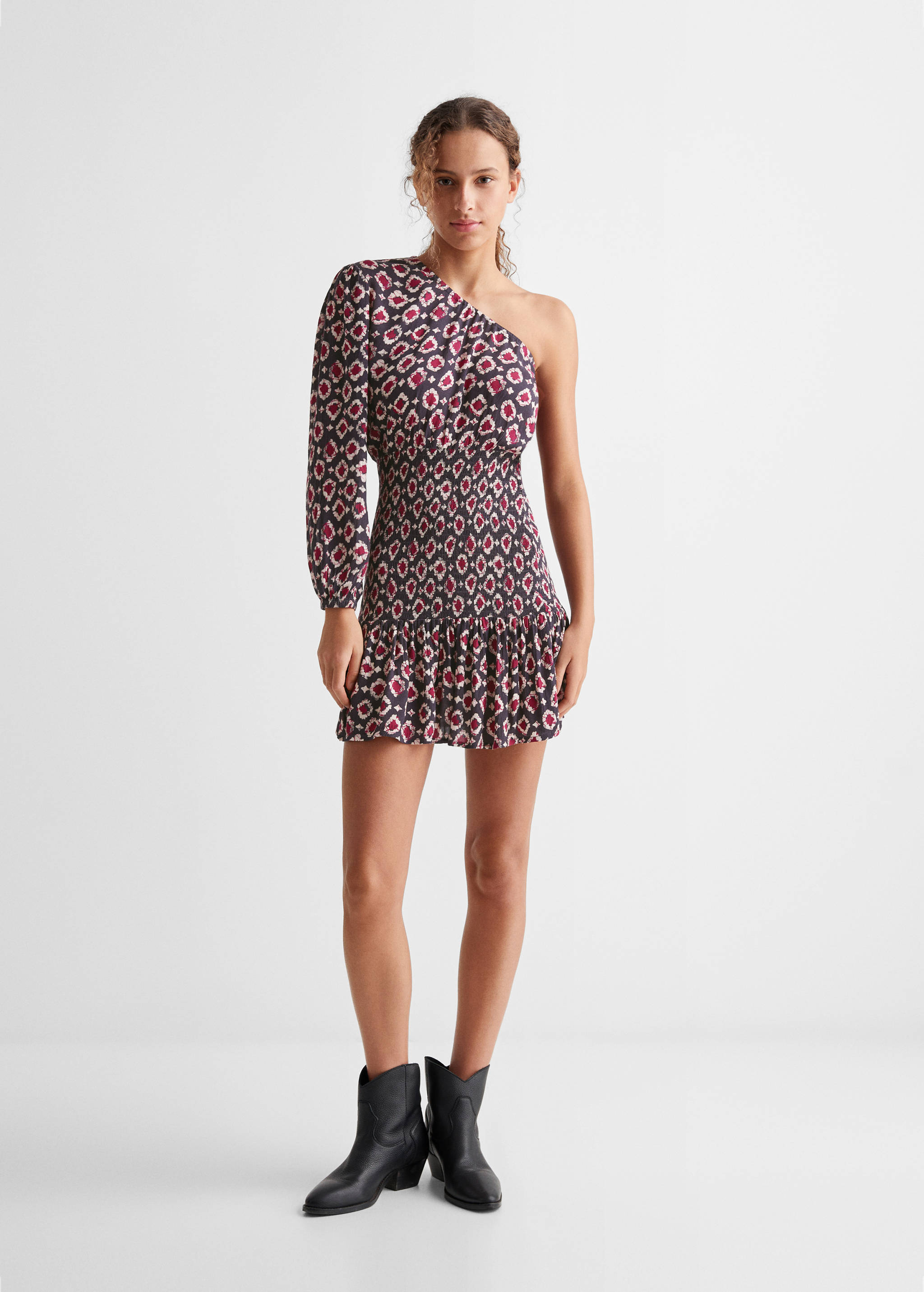 Printed asymmetrical dress - General plane