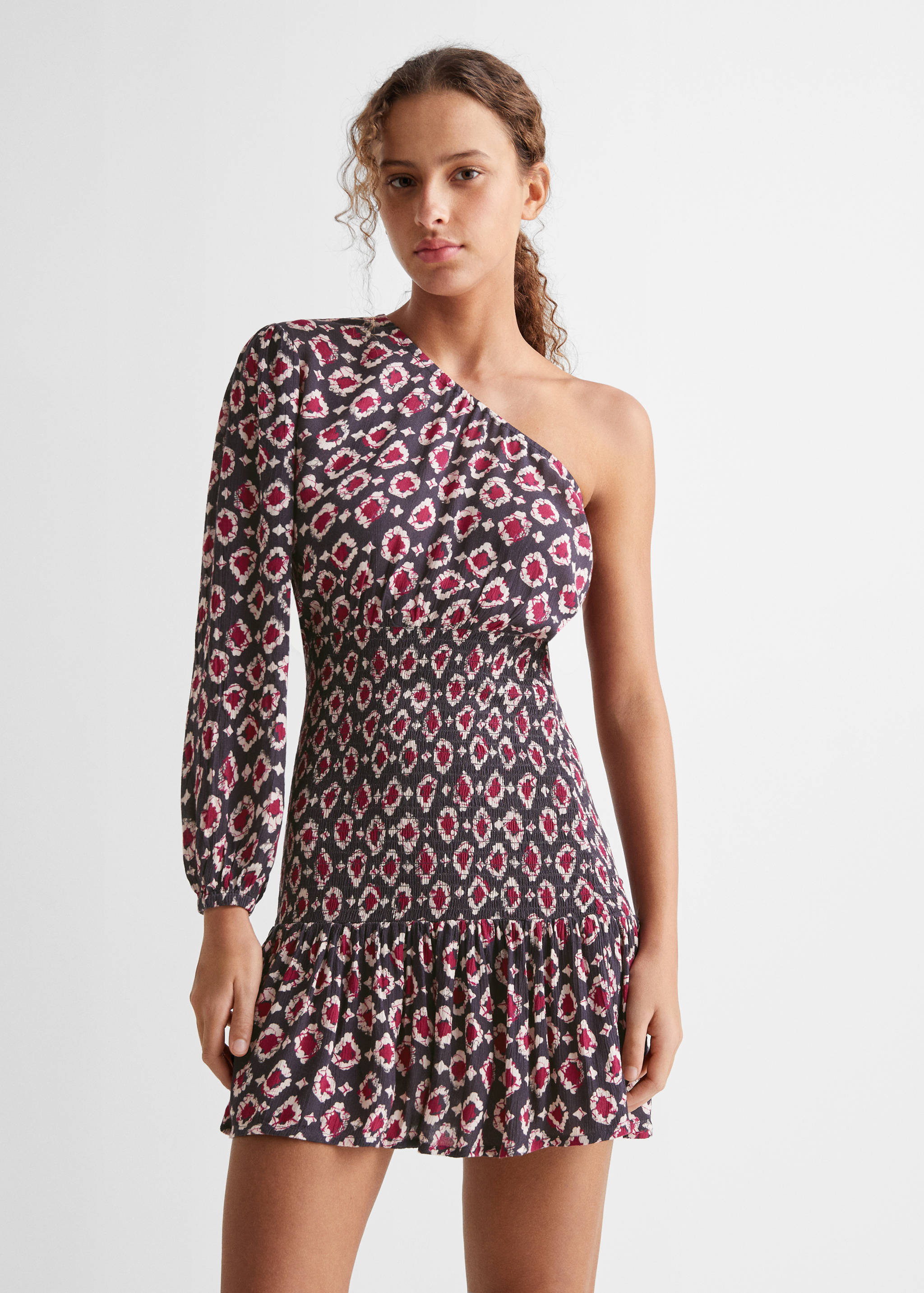 Printed asymmetrical dress - Medium plane