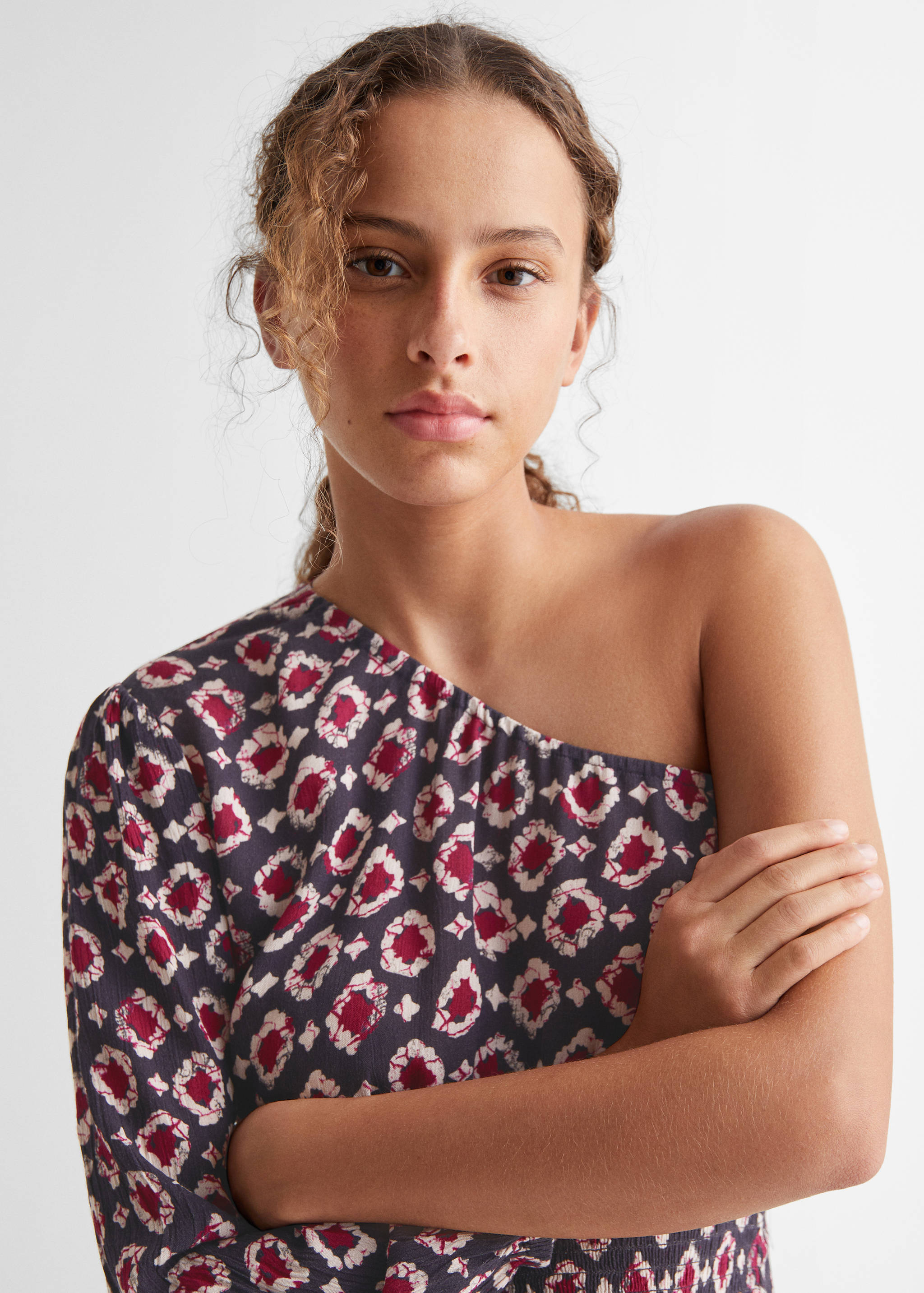 Printed asymmetrical dress - Details of the article 1