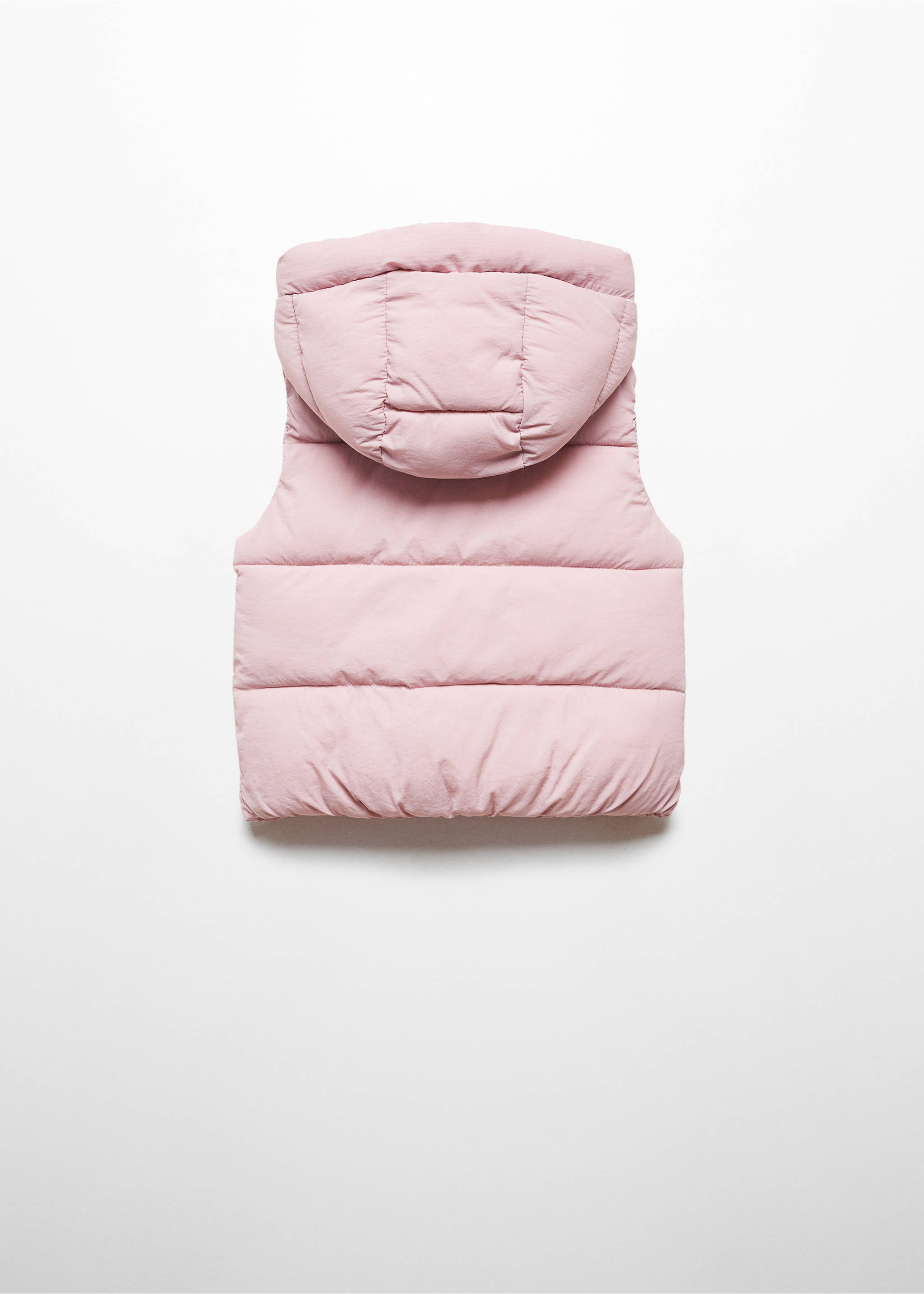 Quilted gilet with hood - Reverse of the article, Pink. Ref: 67080678-00.