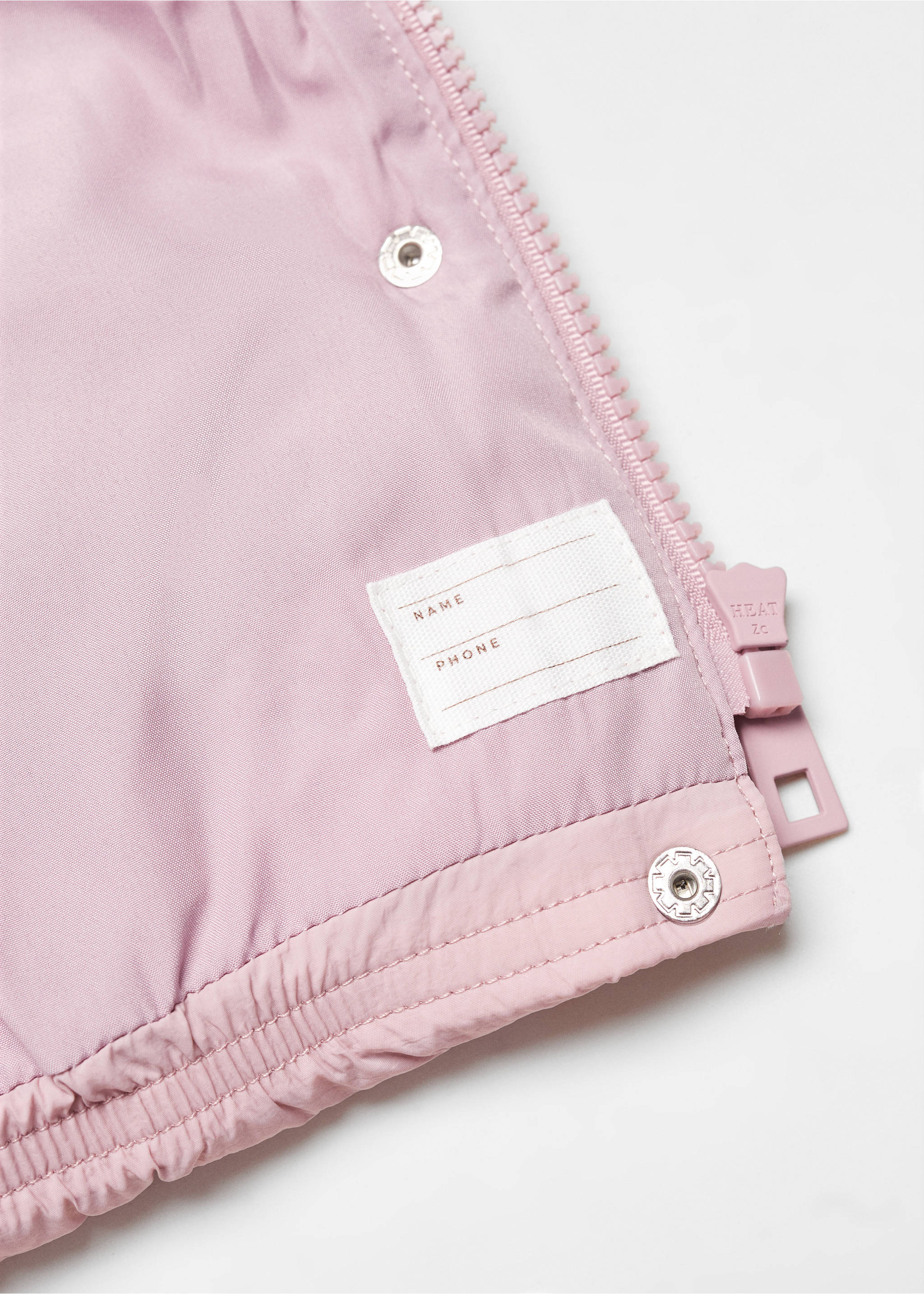 Quilted gilet with hood - Details of the article 0, Pink. Ref: 67080678-00.