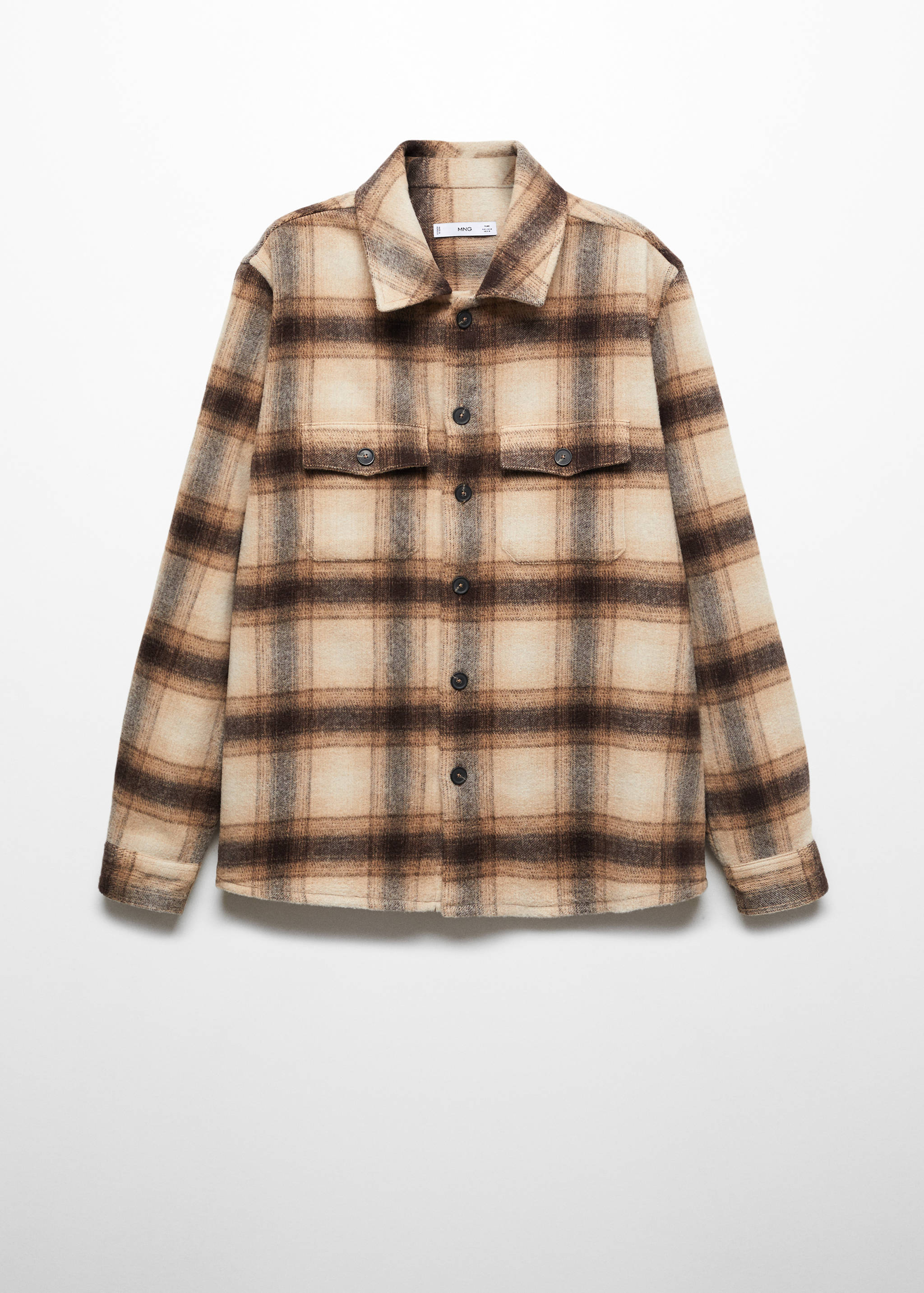 Check wool-blend overshirt - Article without model
