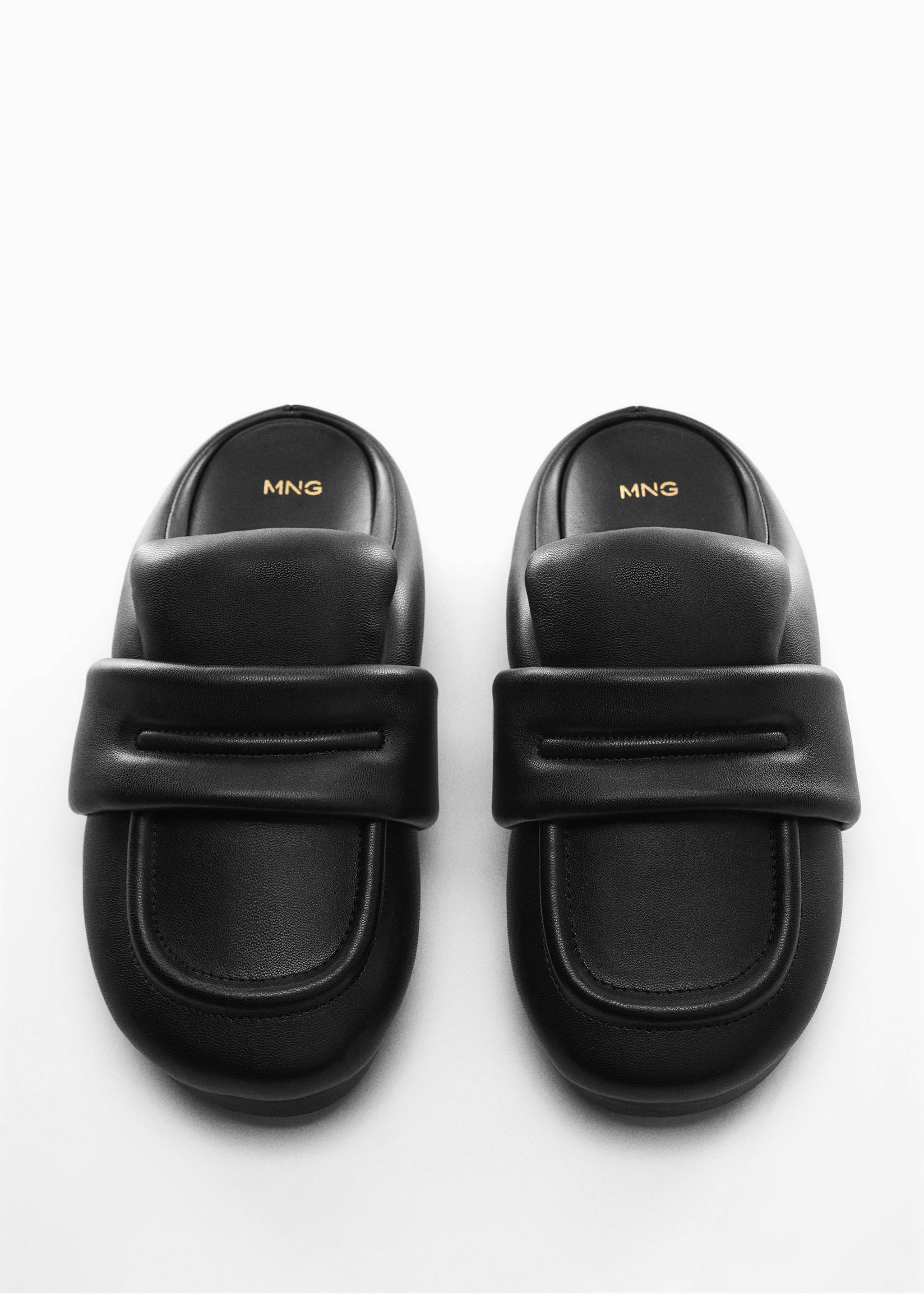 Quilted slingback loafer - Details of the article 5, Black. Ref: 67081008-00.