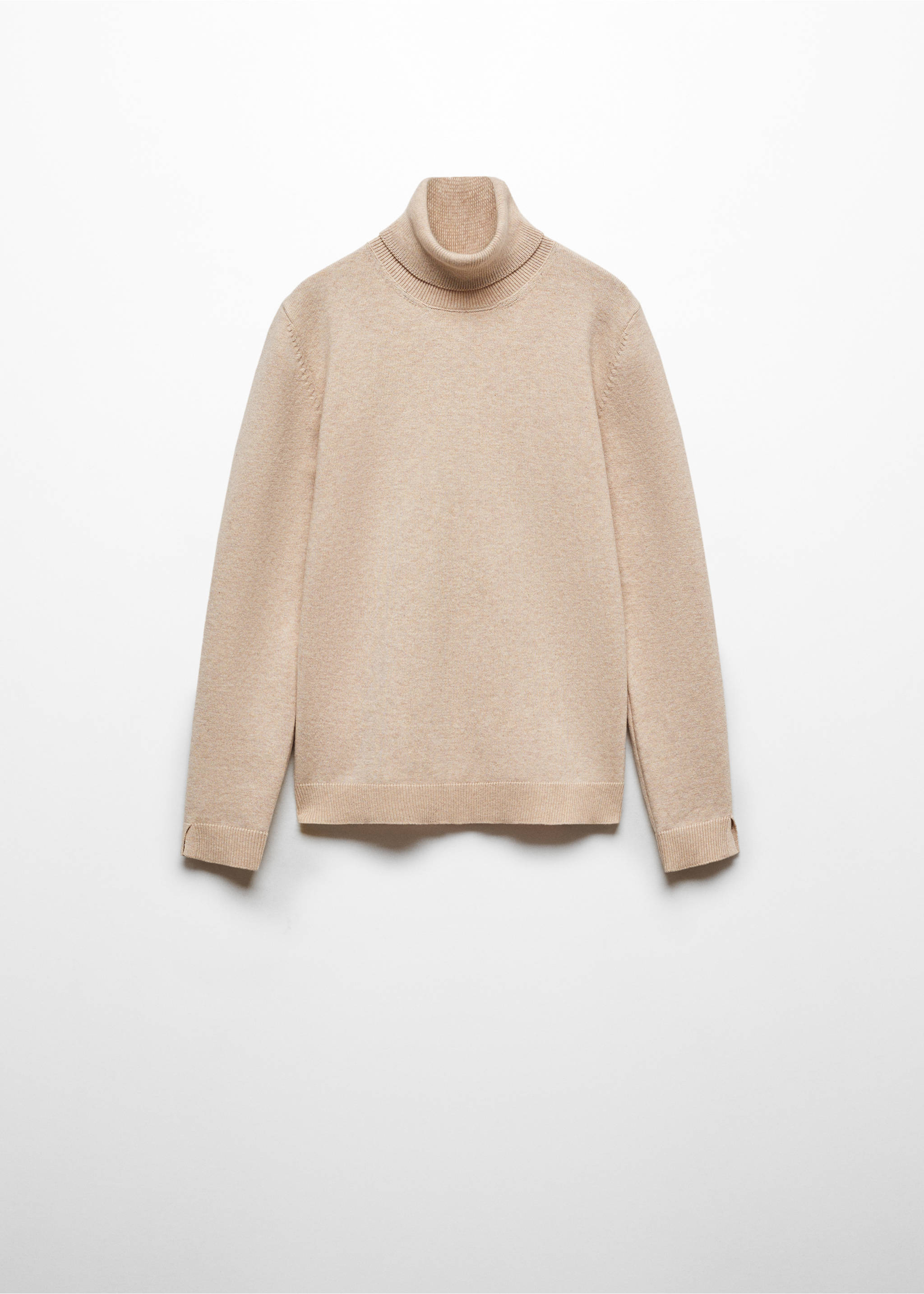 Cable-knit turtleneck sweater - Article without model, Sand. Ref: 67081505-00.