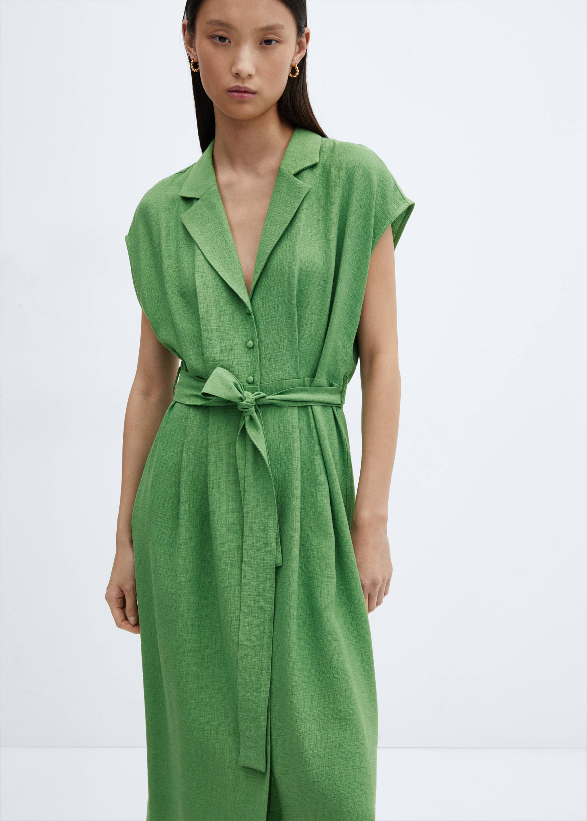 Robe chemisier boutons - Plan moyen