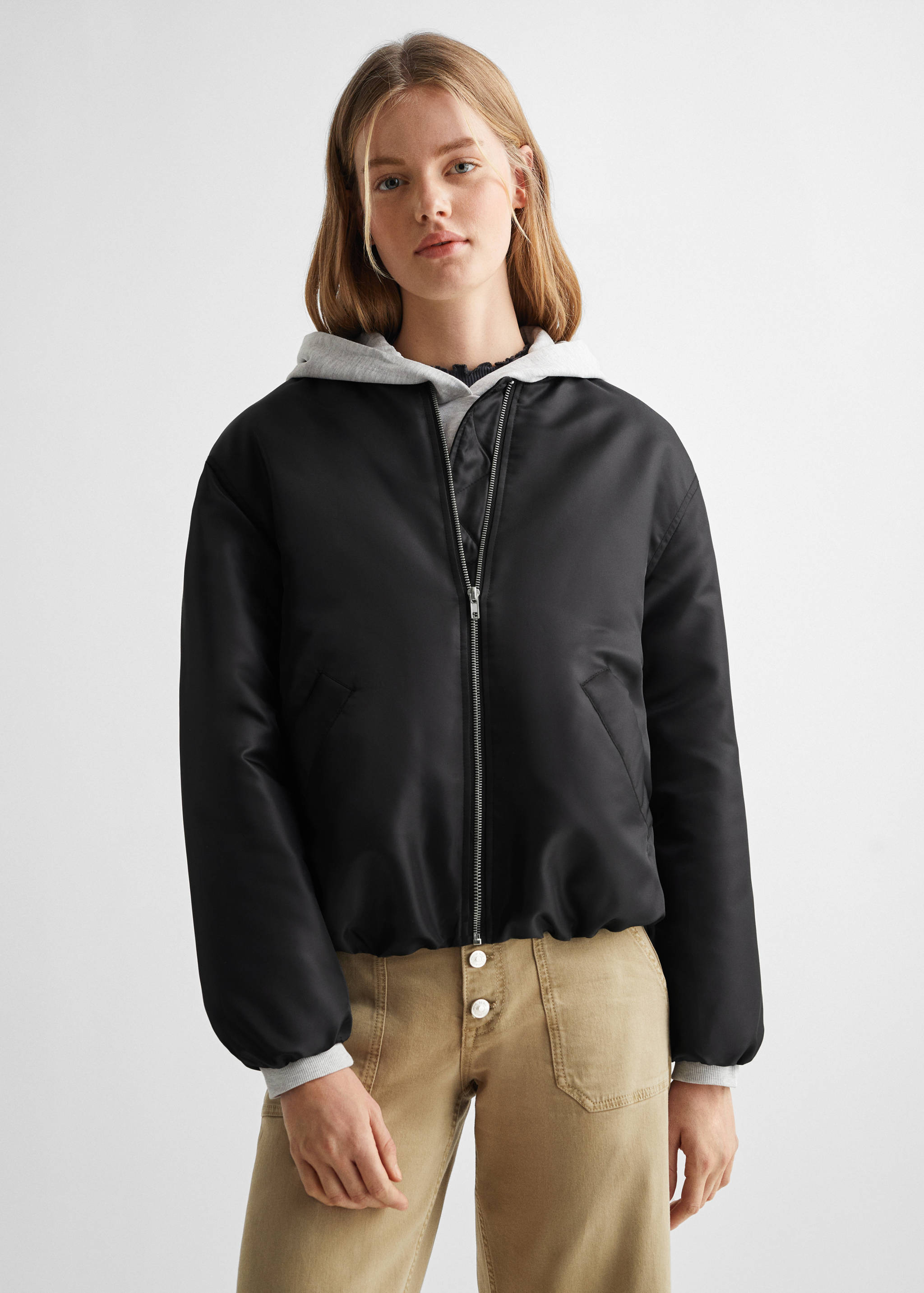 Bomber jacket with zip - Medium plane