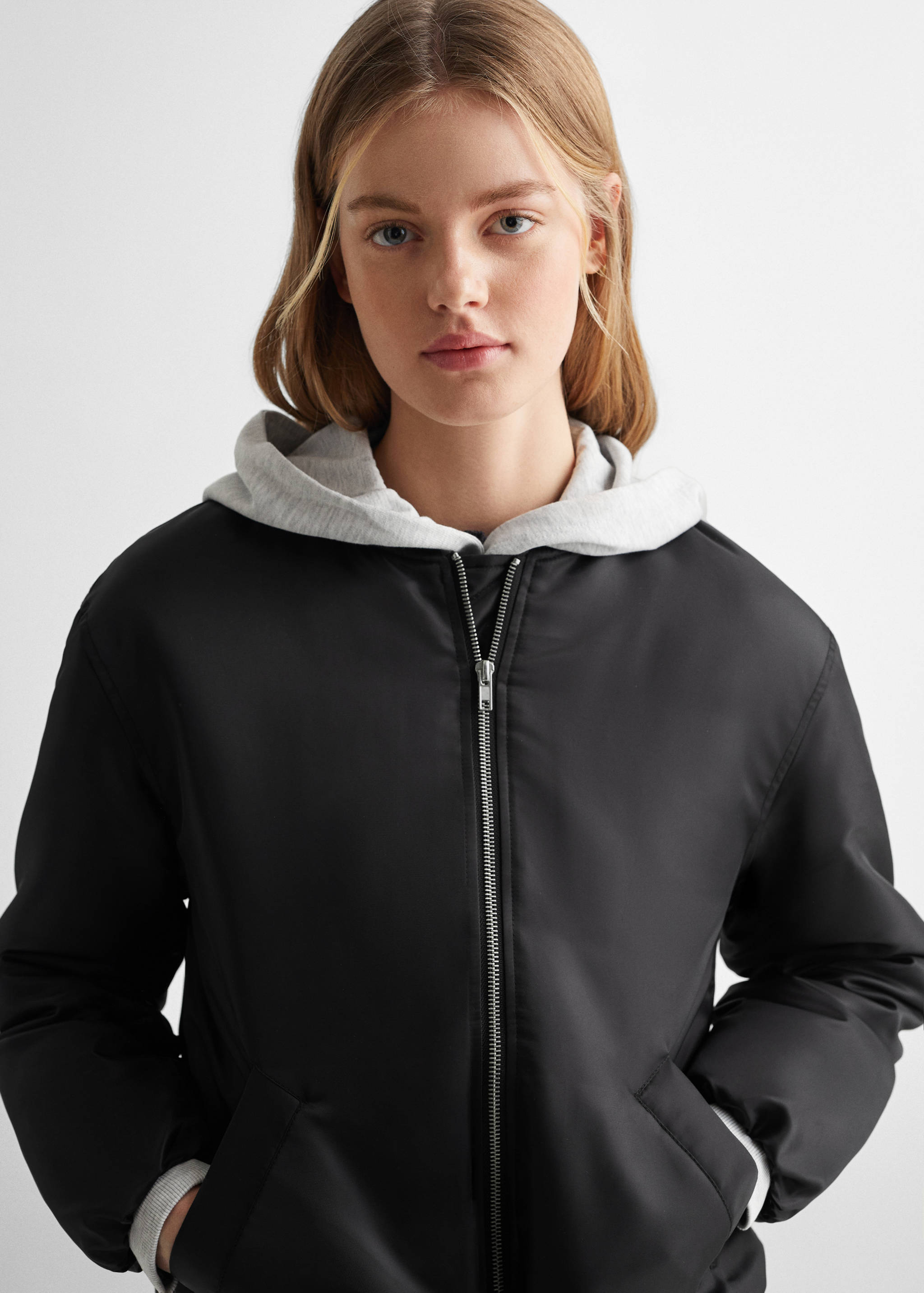 Bomber jacket with zip - Details of the article 1