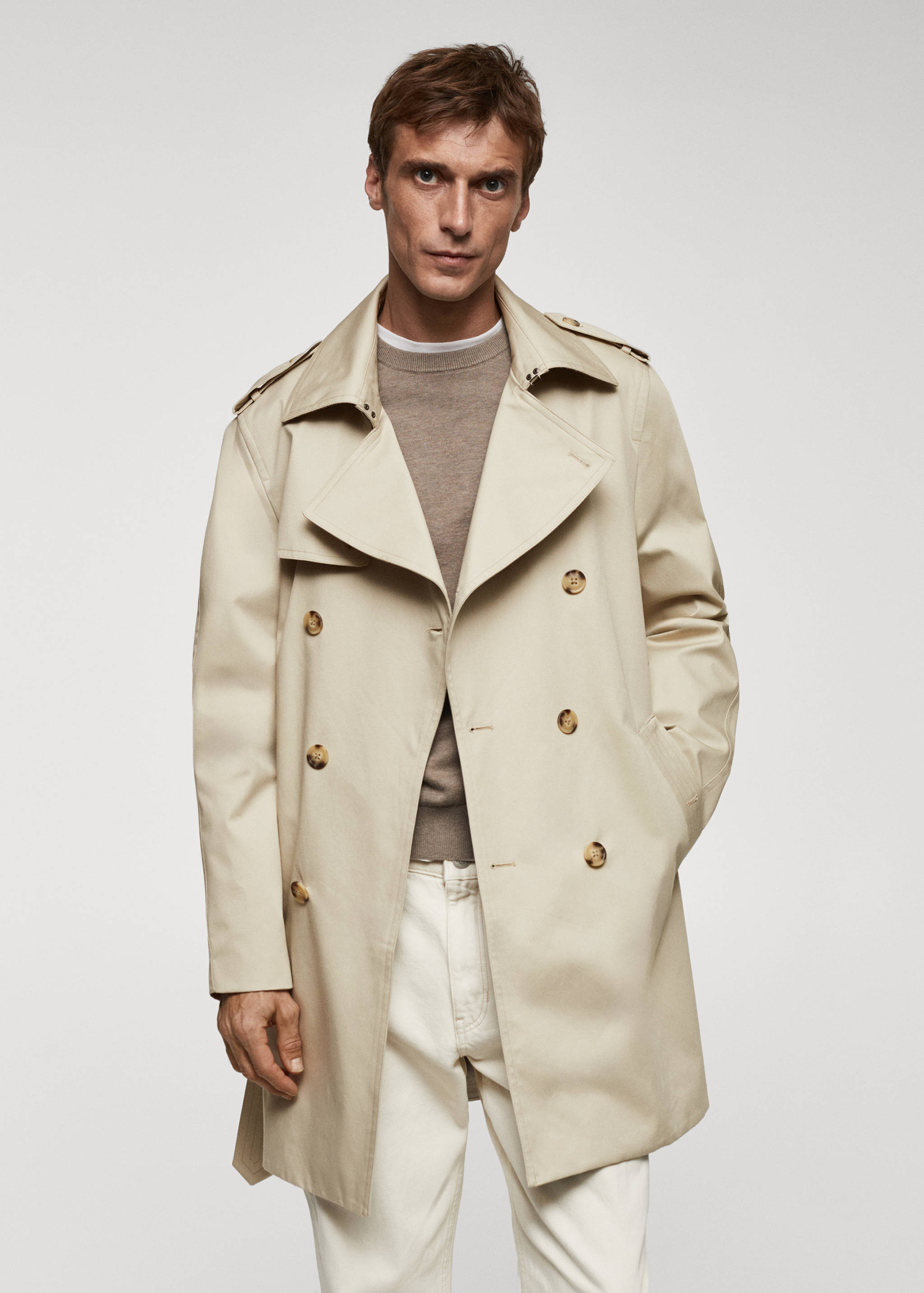 Classic water-repellent trench coat - Medium plane