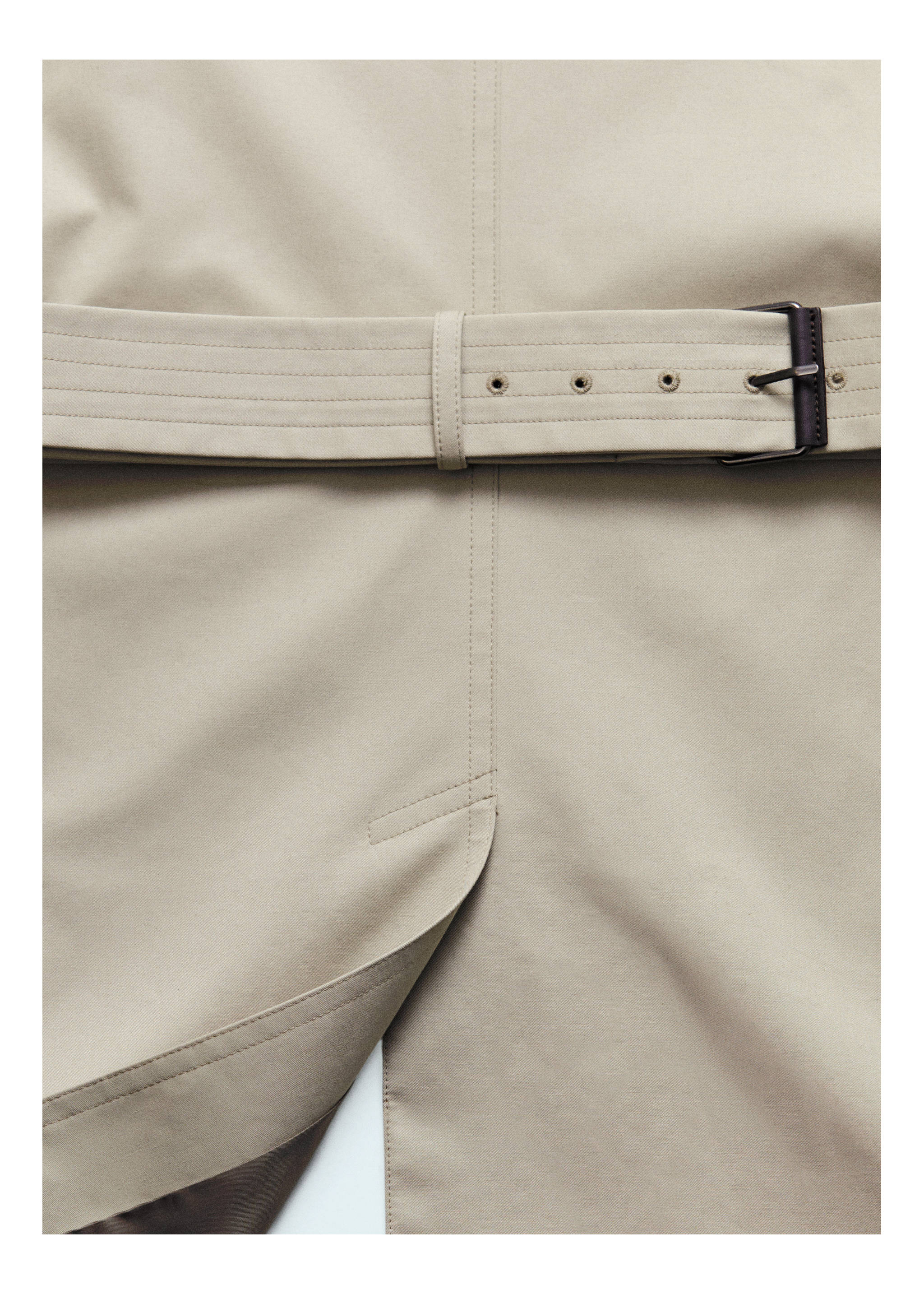 Classic water-repellent trench coat - Details of the article 6, Medium Brown. Ref: 67083261-00.