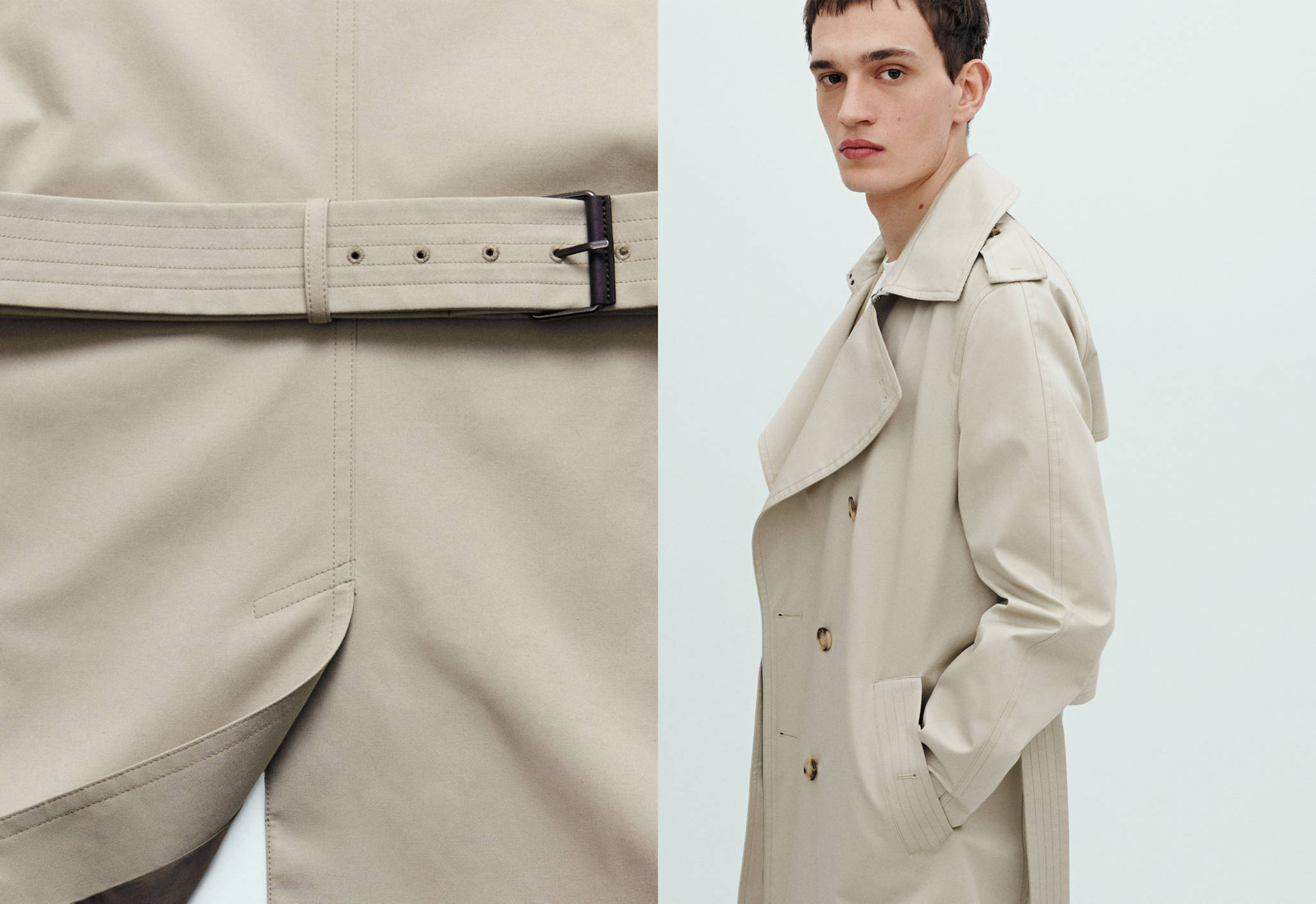 Klassischer wasserabweisender Trenchcoat - Panoramaansicht