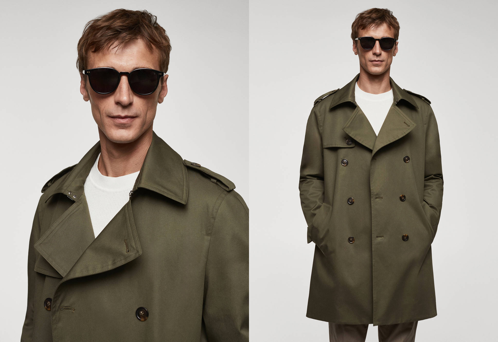 Klassischer wasserabweisender Trenchcoat - Panoramaansicht