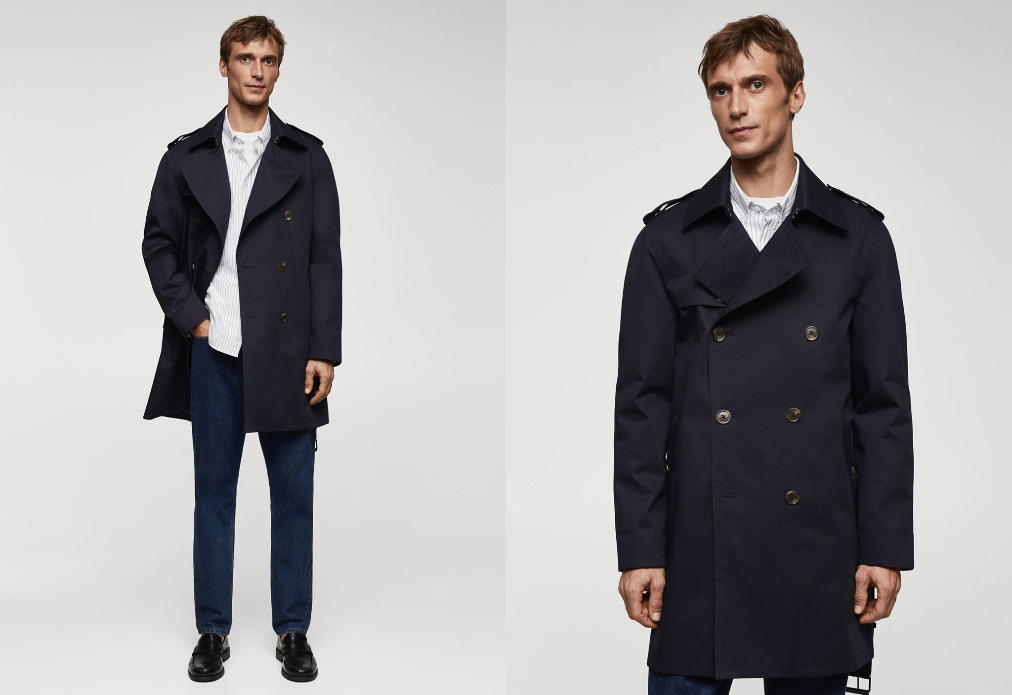 Klassischer wasserabweisender Trenchcoat - Panoramaansicht