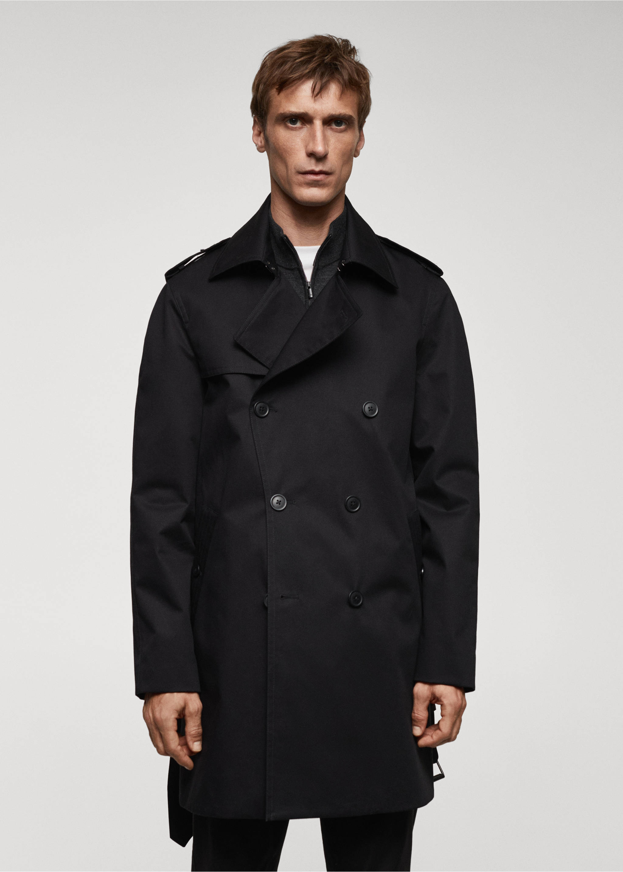 Classic water-repellent trench coat - Medium plane, Black. Ref: 67083261-00.