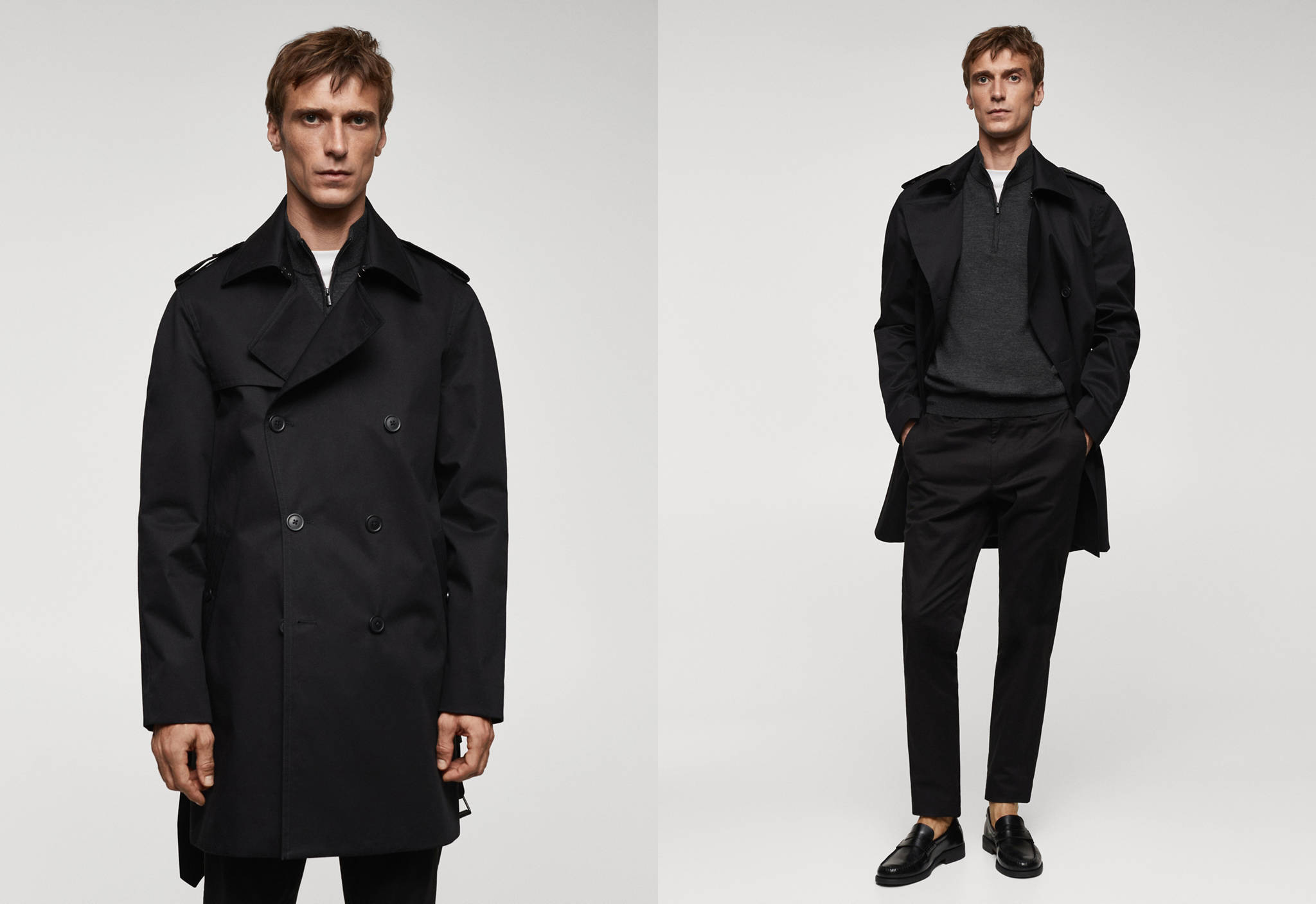 Klassischer wasserabweisender Trenchcoat - Panoramaansicht